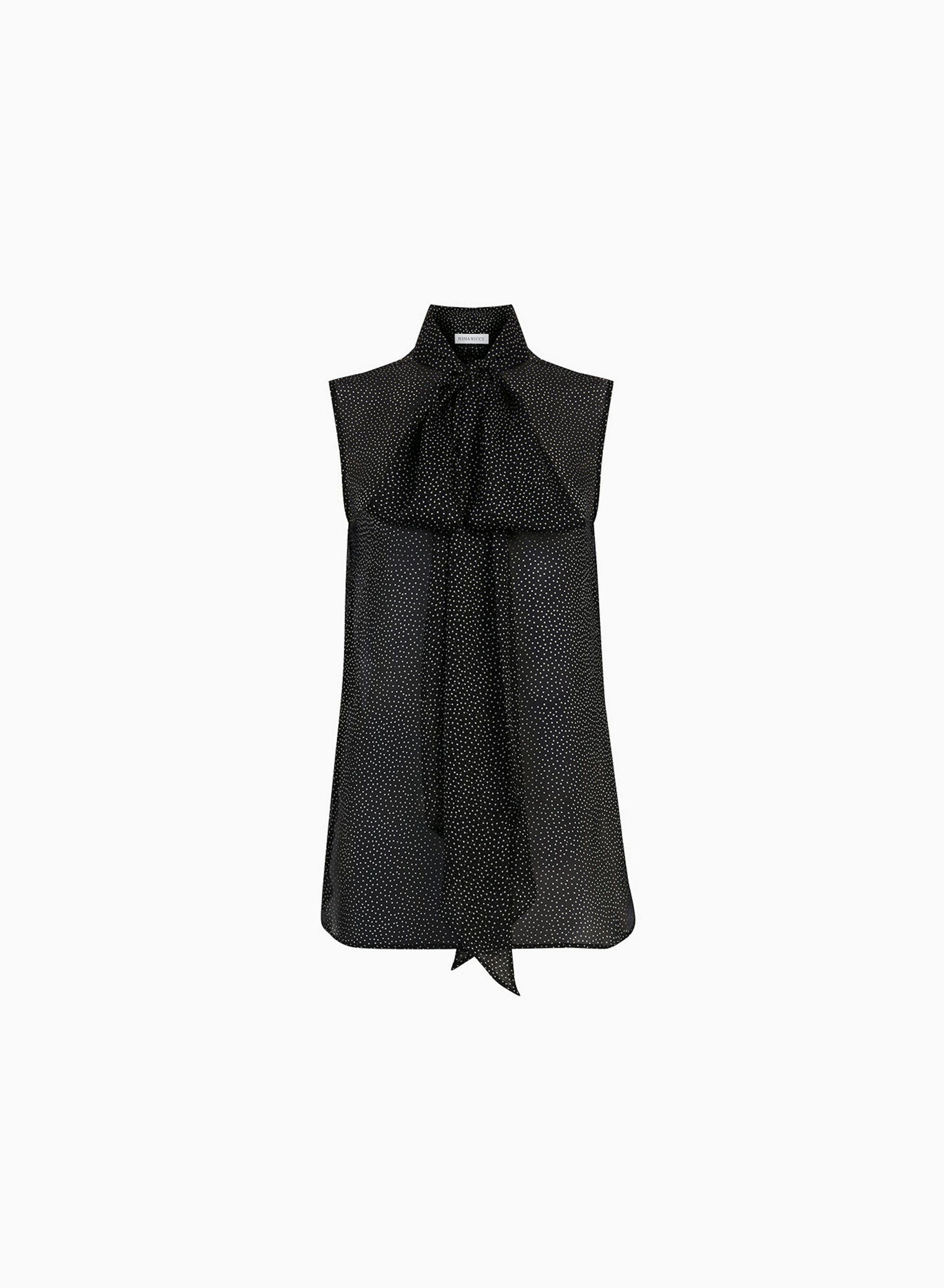 Sleeveless polka-dot shirt in black - Nina Ricci