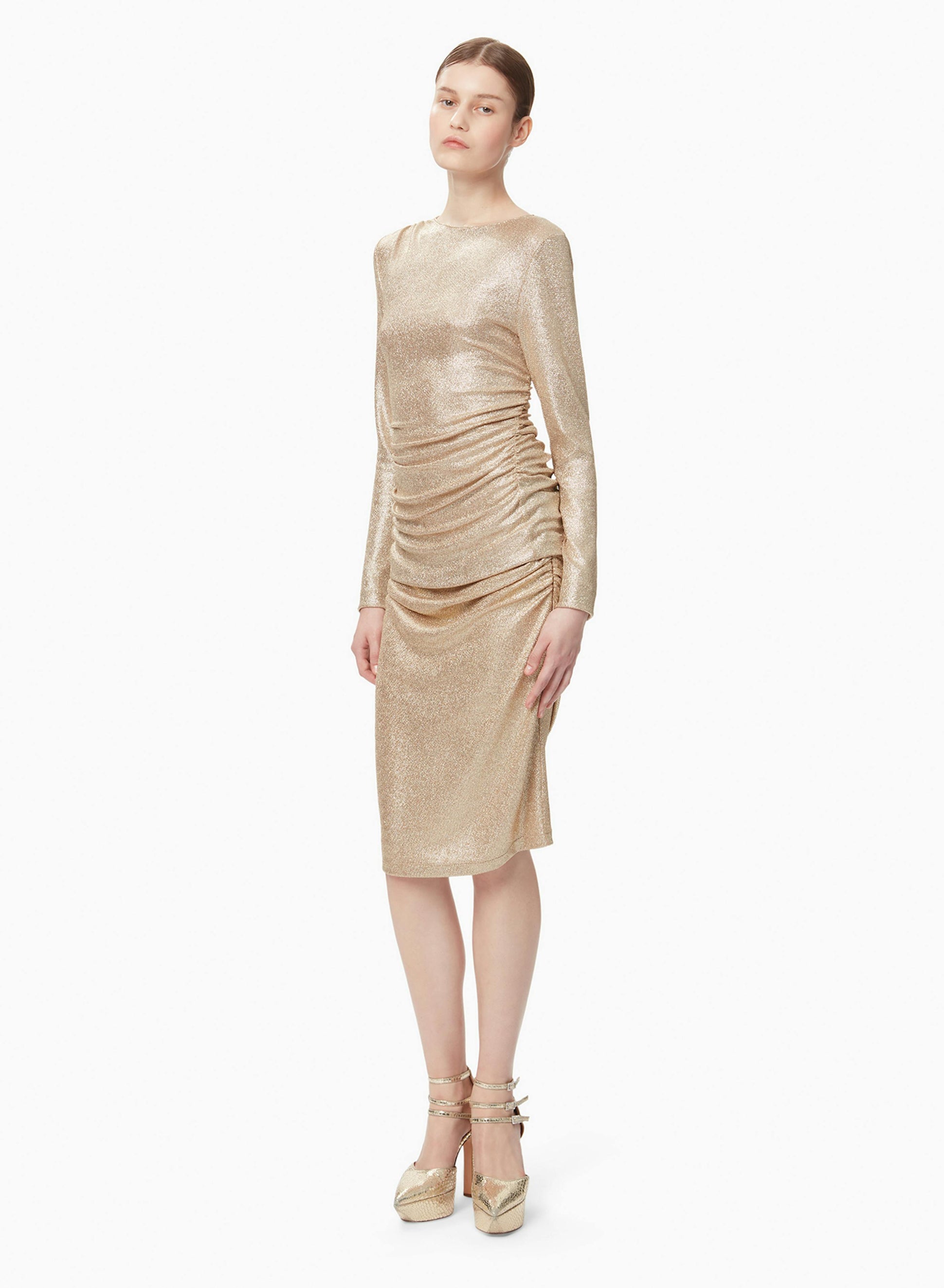Jersey draped skirt gold - Nina Ricci