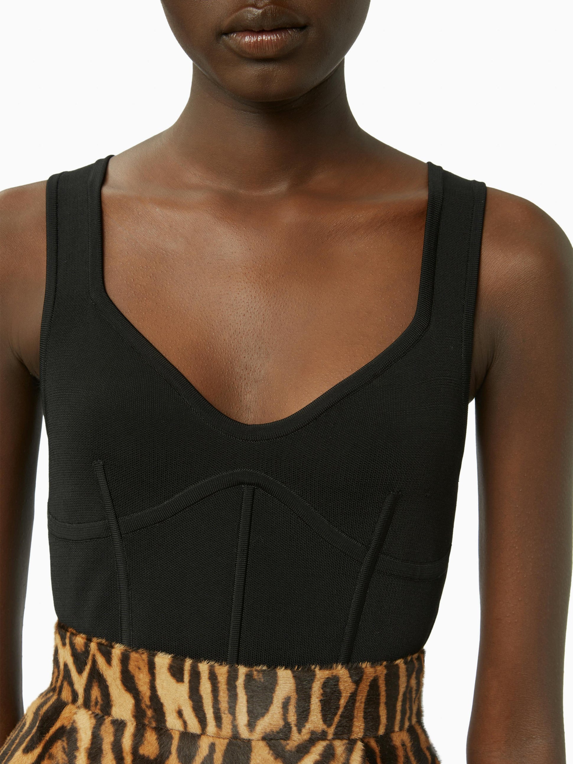 Corset detail top in black - Nina Ricci