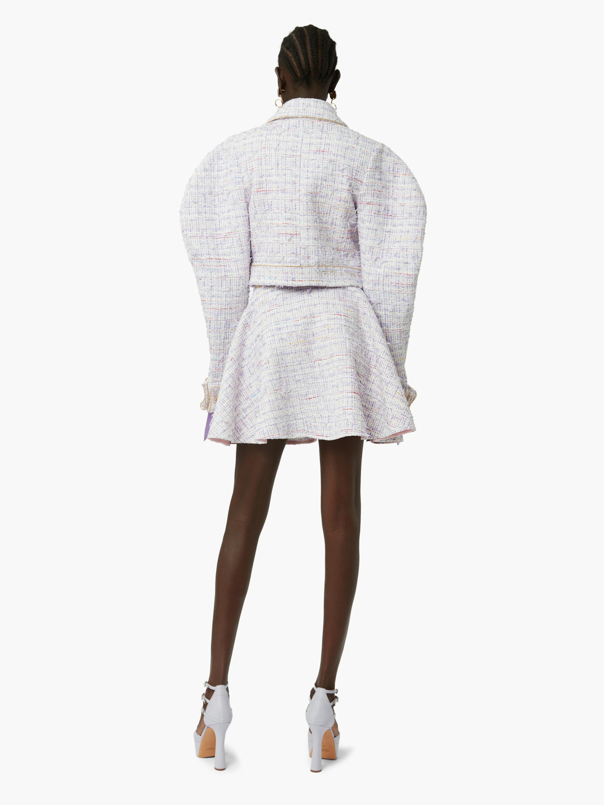 Mini tweed skater skirt in lilac - Nina Ricci