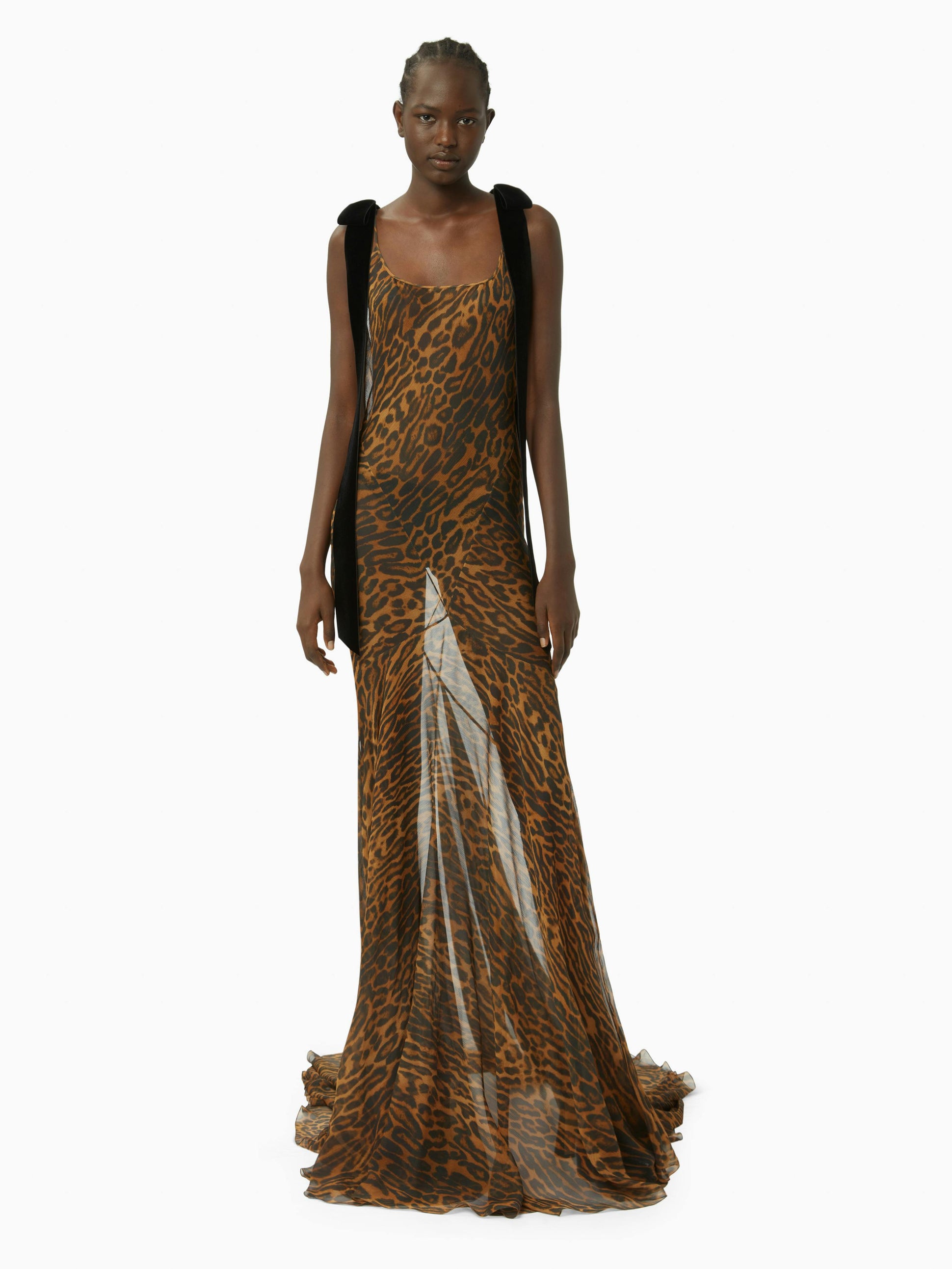 Long silk dress in leopard - Nina Ricci