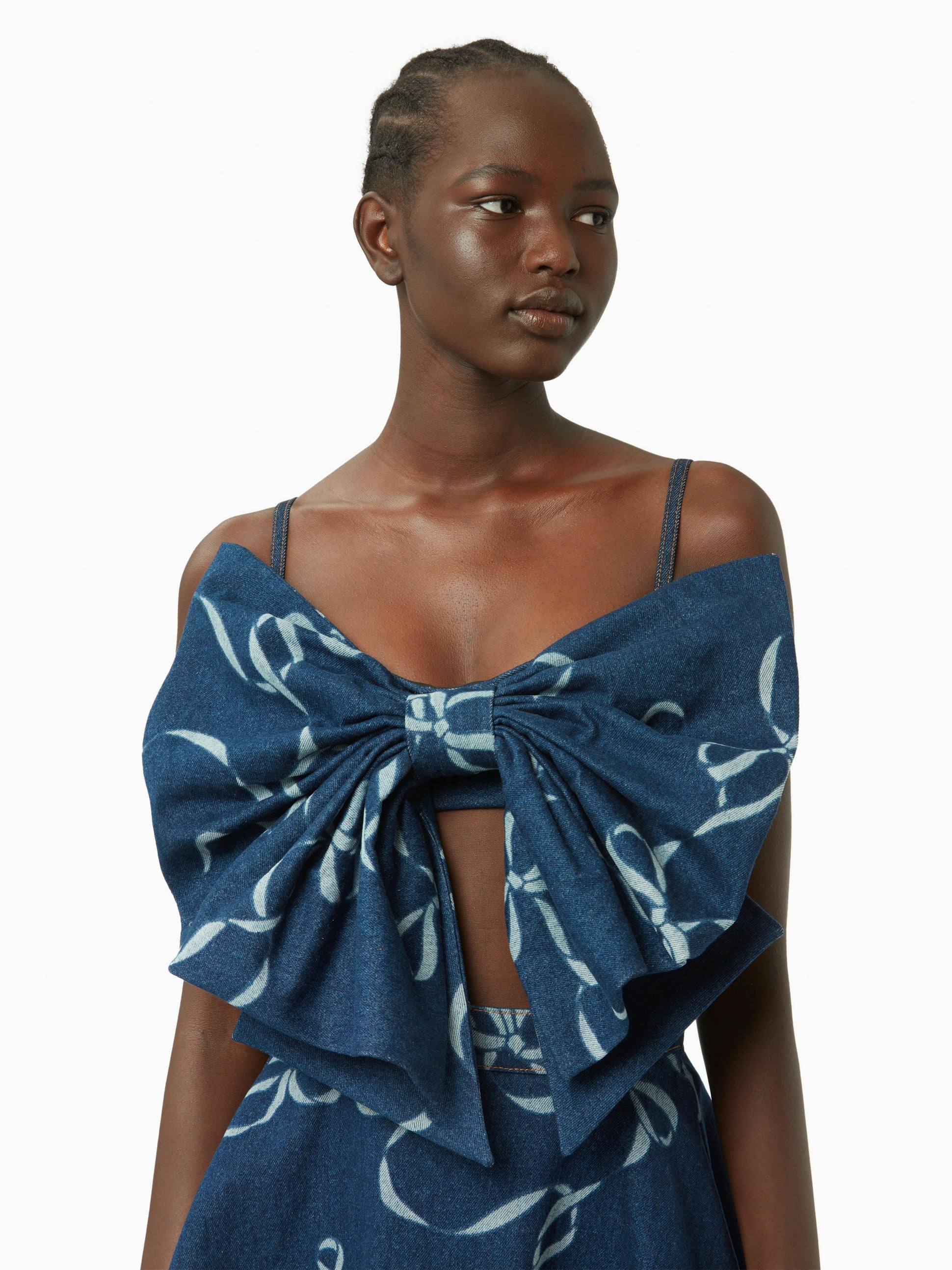 Denim bow bralette raw denim - Nina Ricci