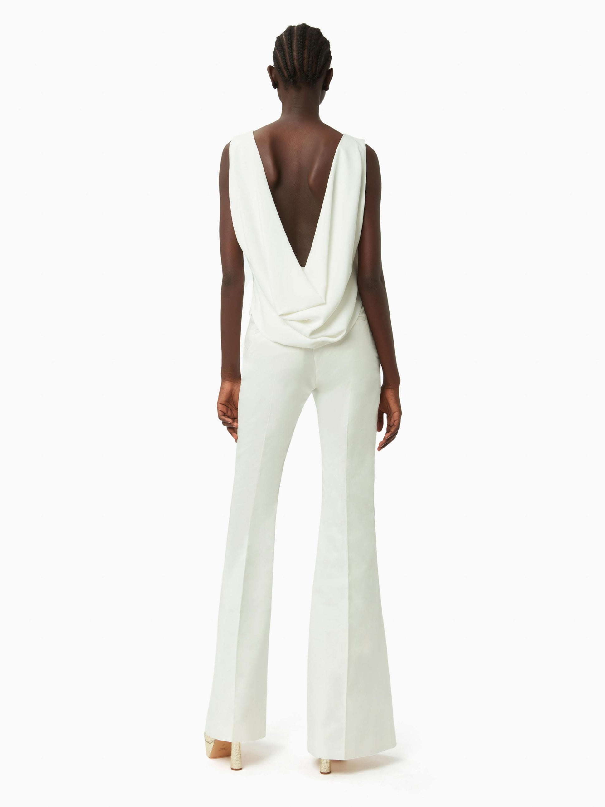 Draped open-back vest in white - Nina Ricci