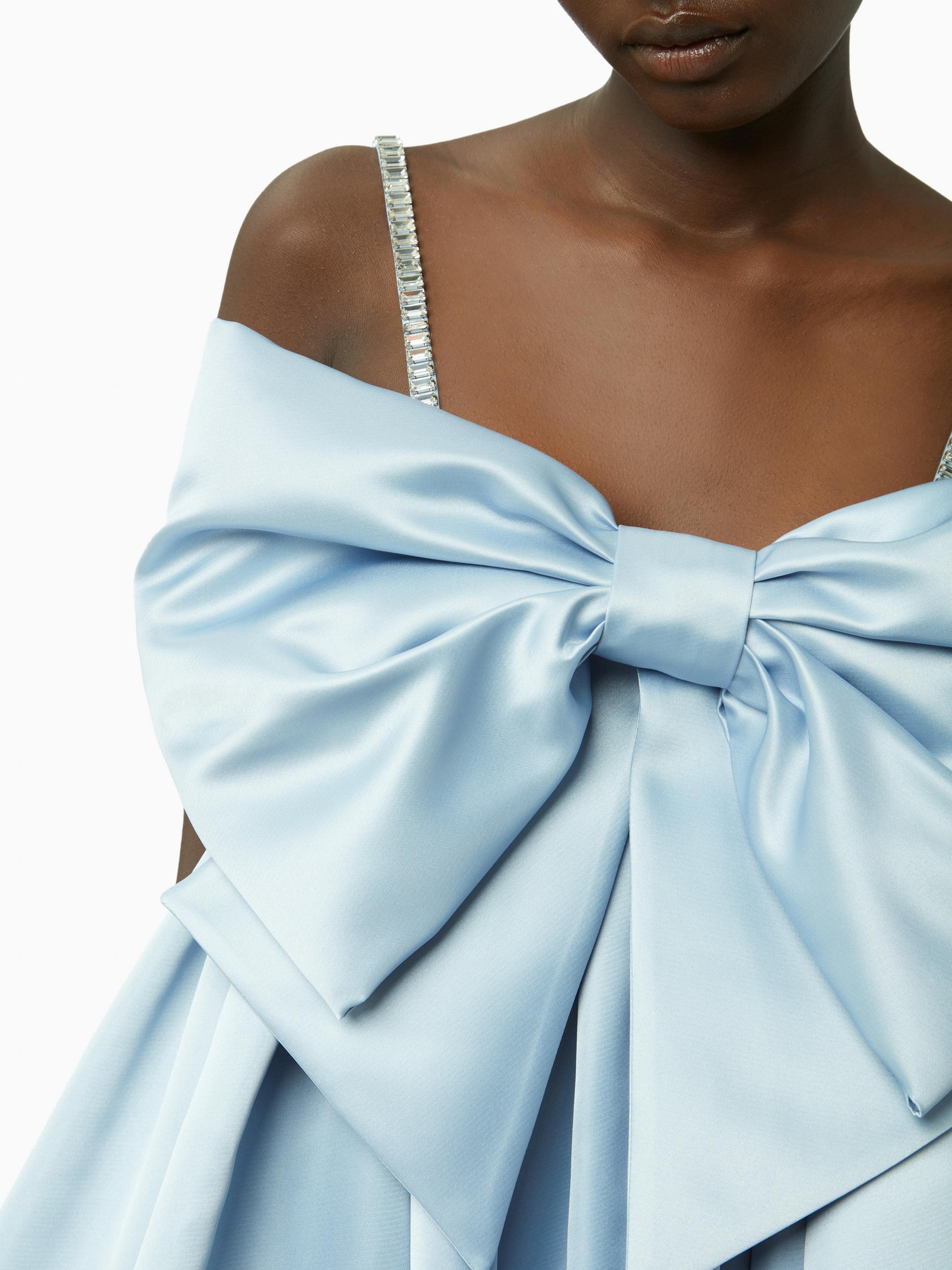 Bow front flared dress in bluette - Nina Ricci