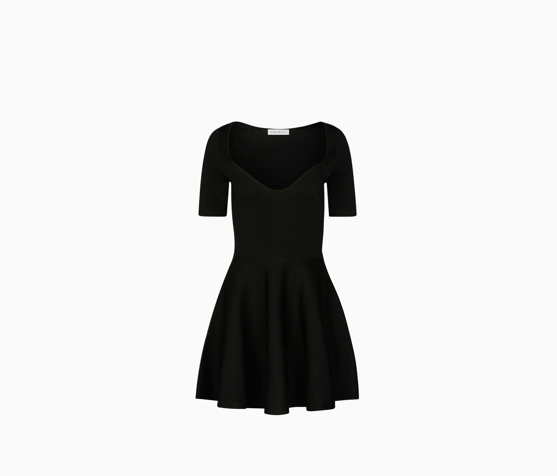 HEART NECKLINE FLARED DRESS XS