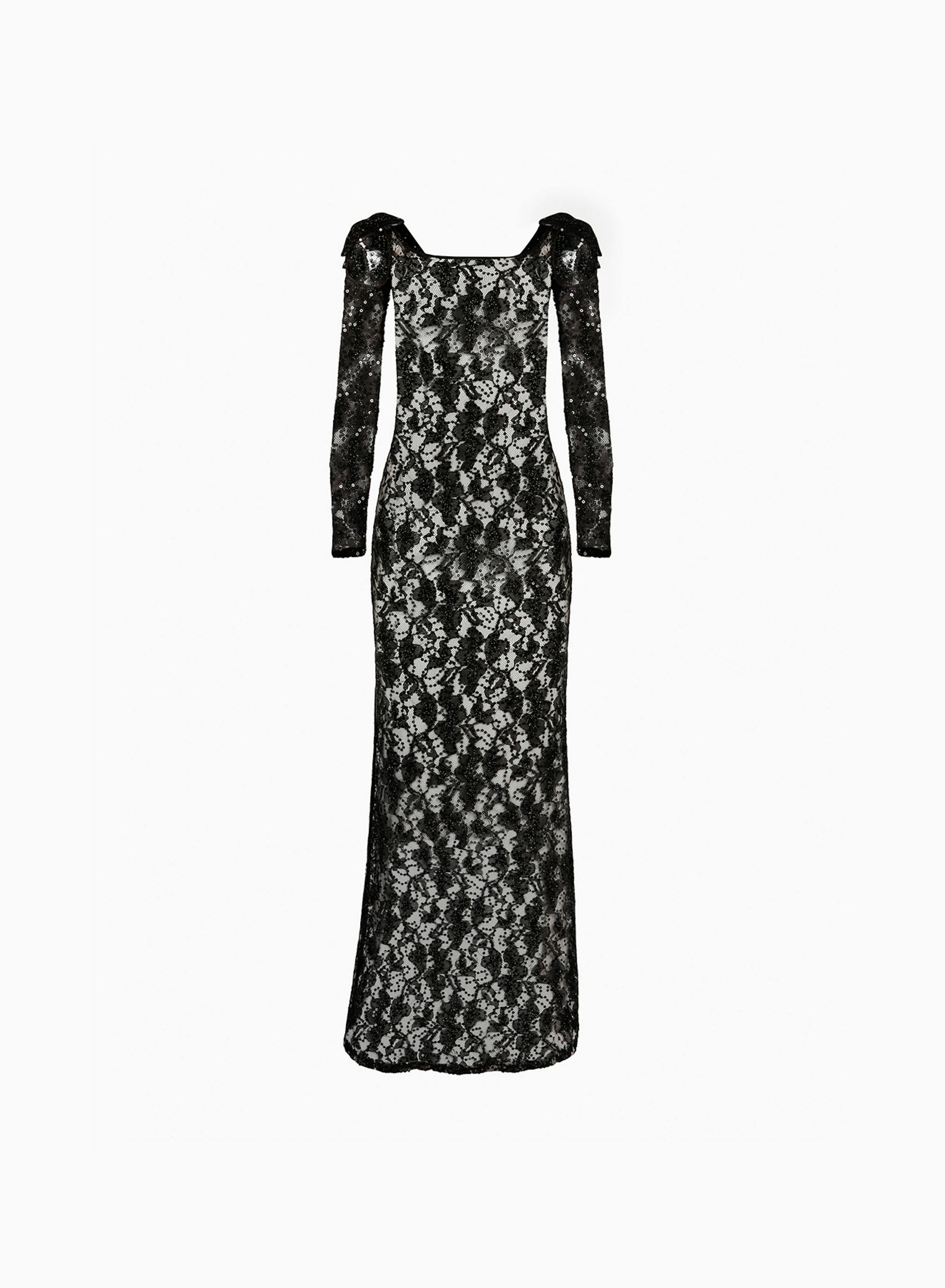 Long sequin lace dress in black - Nina Ricci