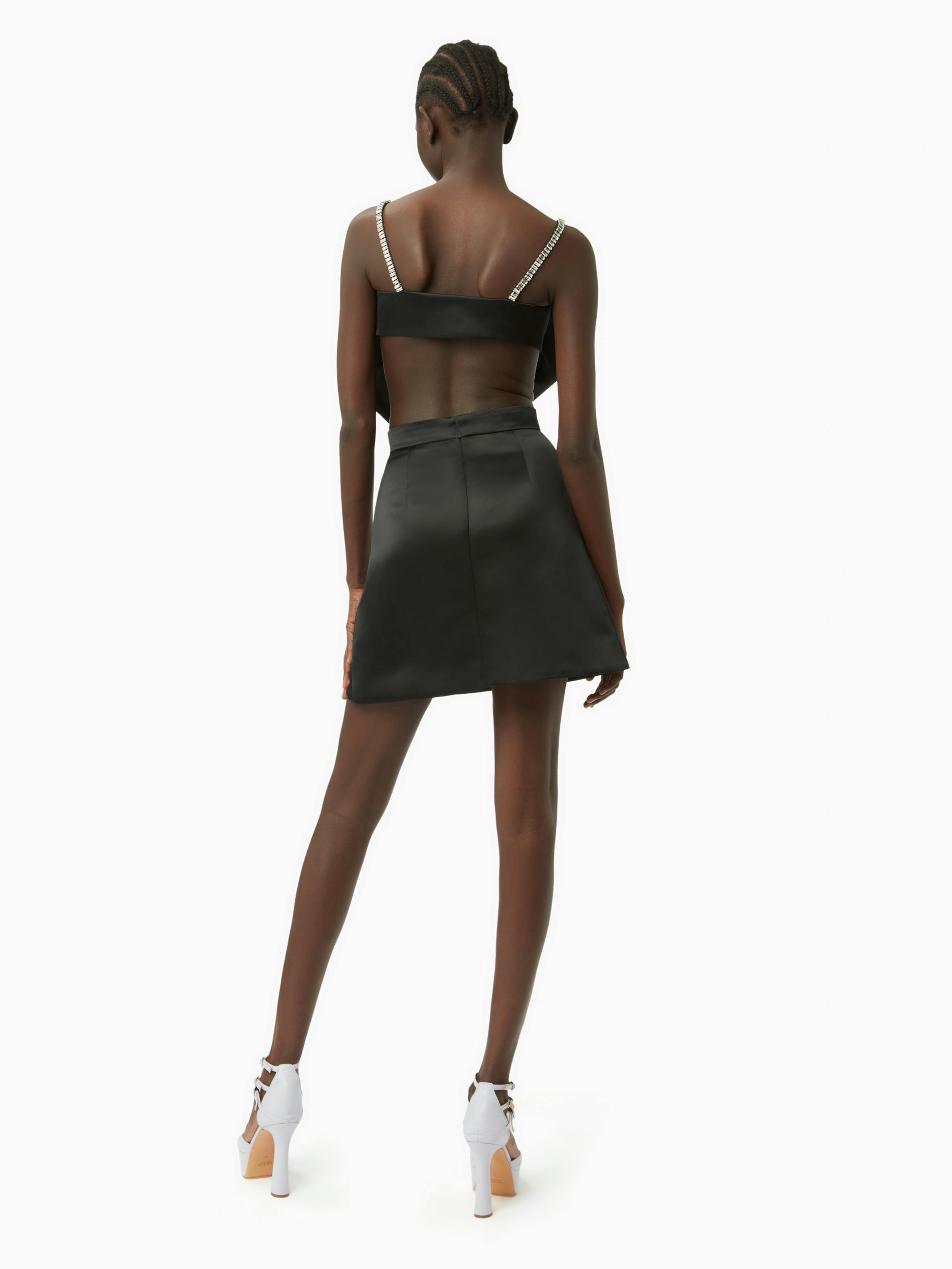 Mini a-line satin skirt in black - Nina Ricci