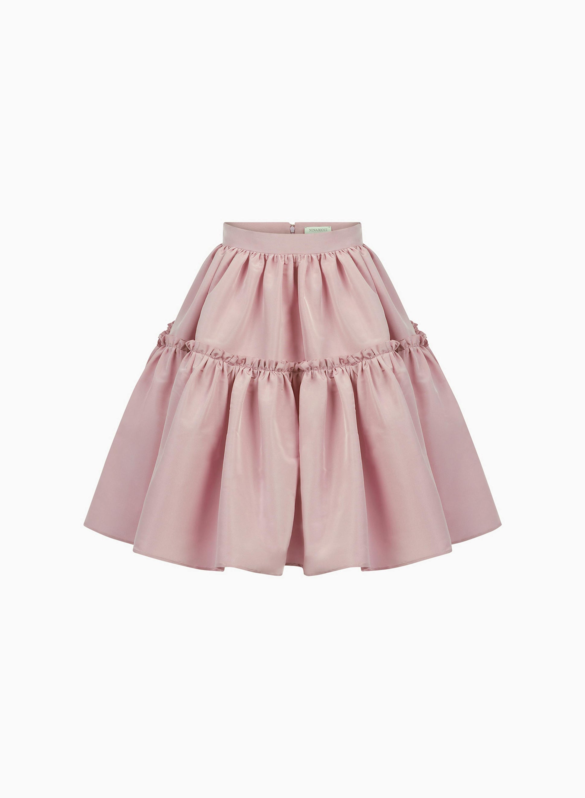 Midi babydoll taffeta skirt in pink - Nina Ricci