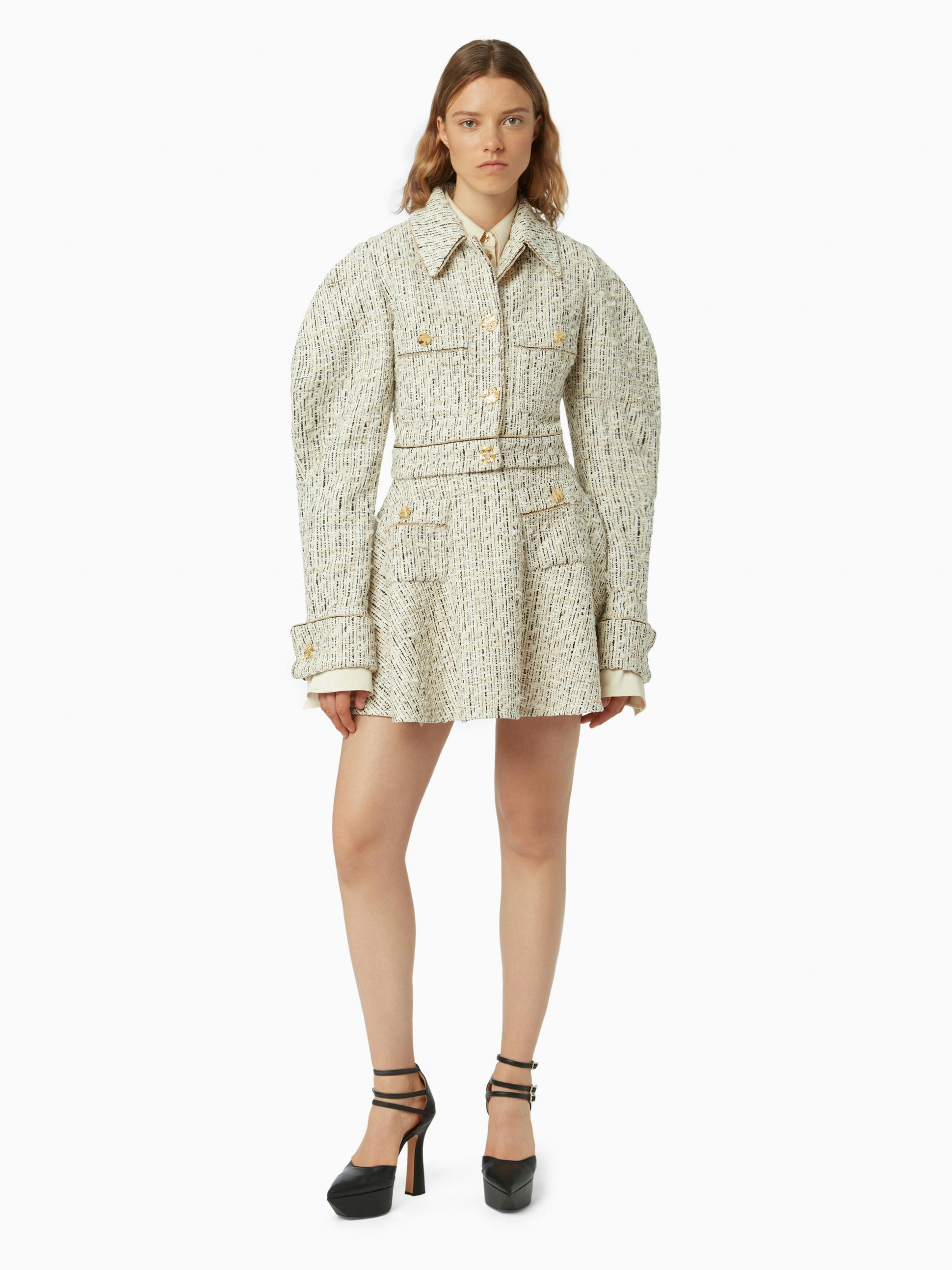 Short cocoon sleeve jacket in light beige - Nina Ricci