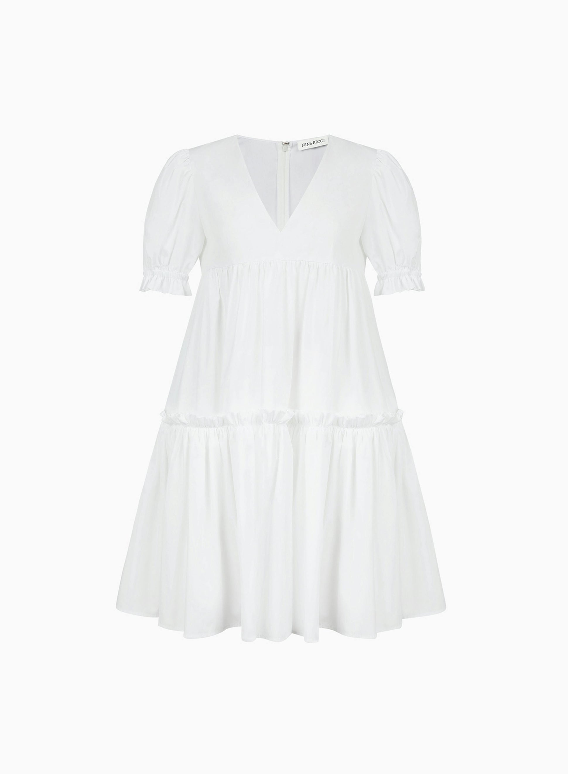 Poplin babydoll dress in white - Nina Ricci