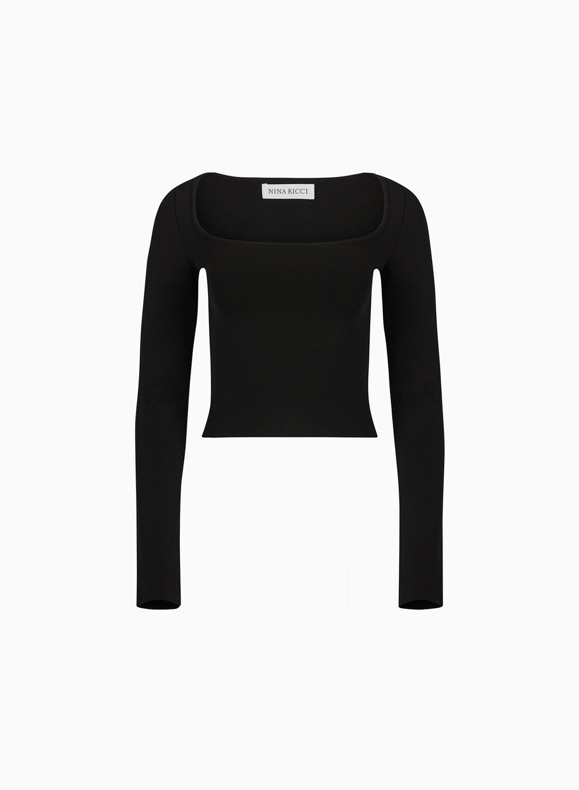 Square neckline top in black - Nina Ricci