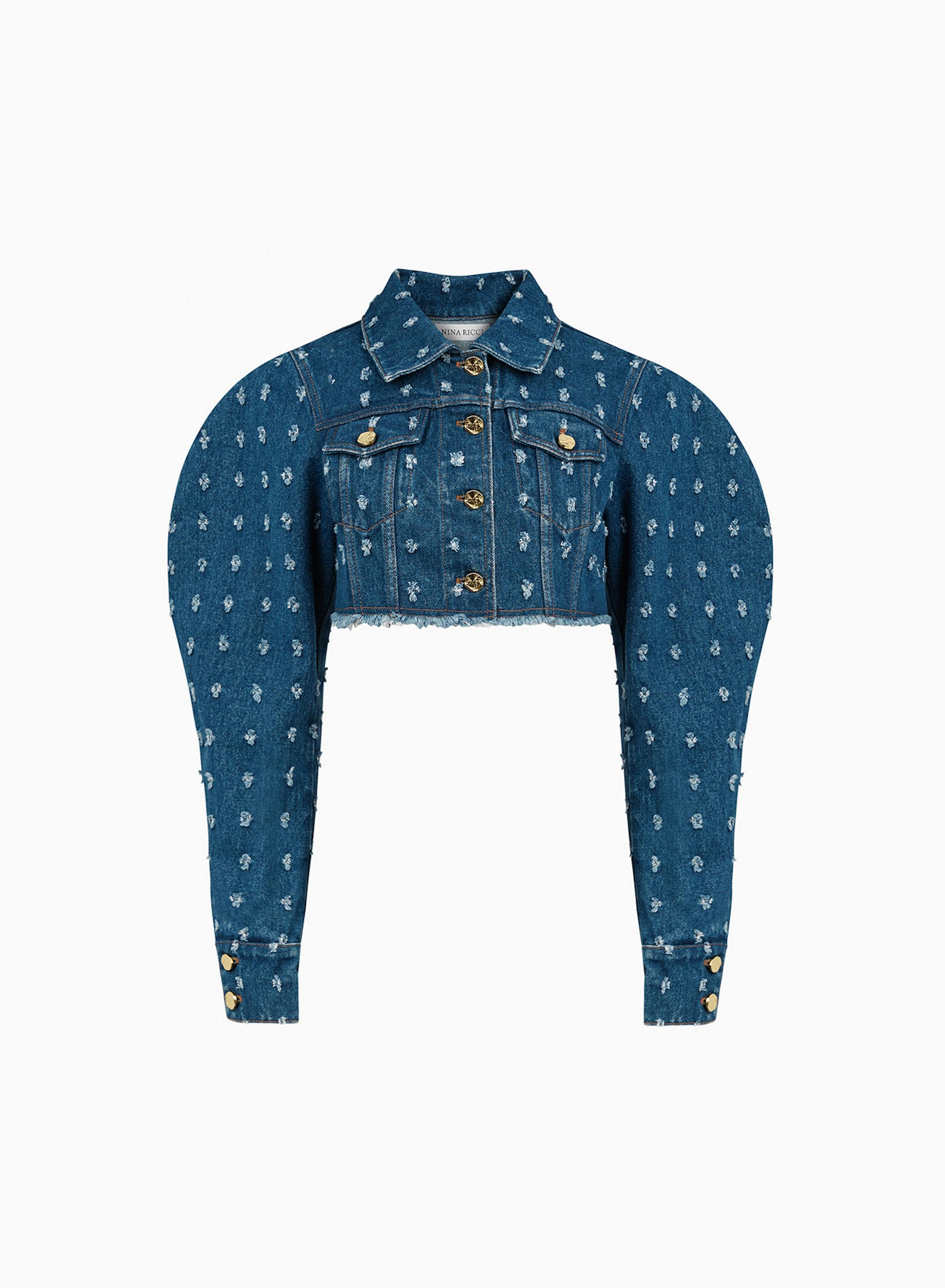 Cropped distressed denim jacket - Nina Ricci