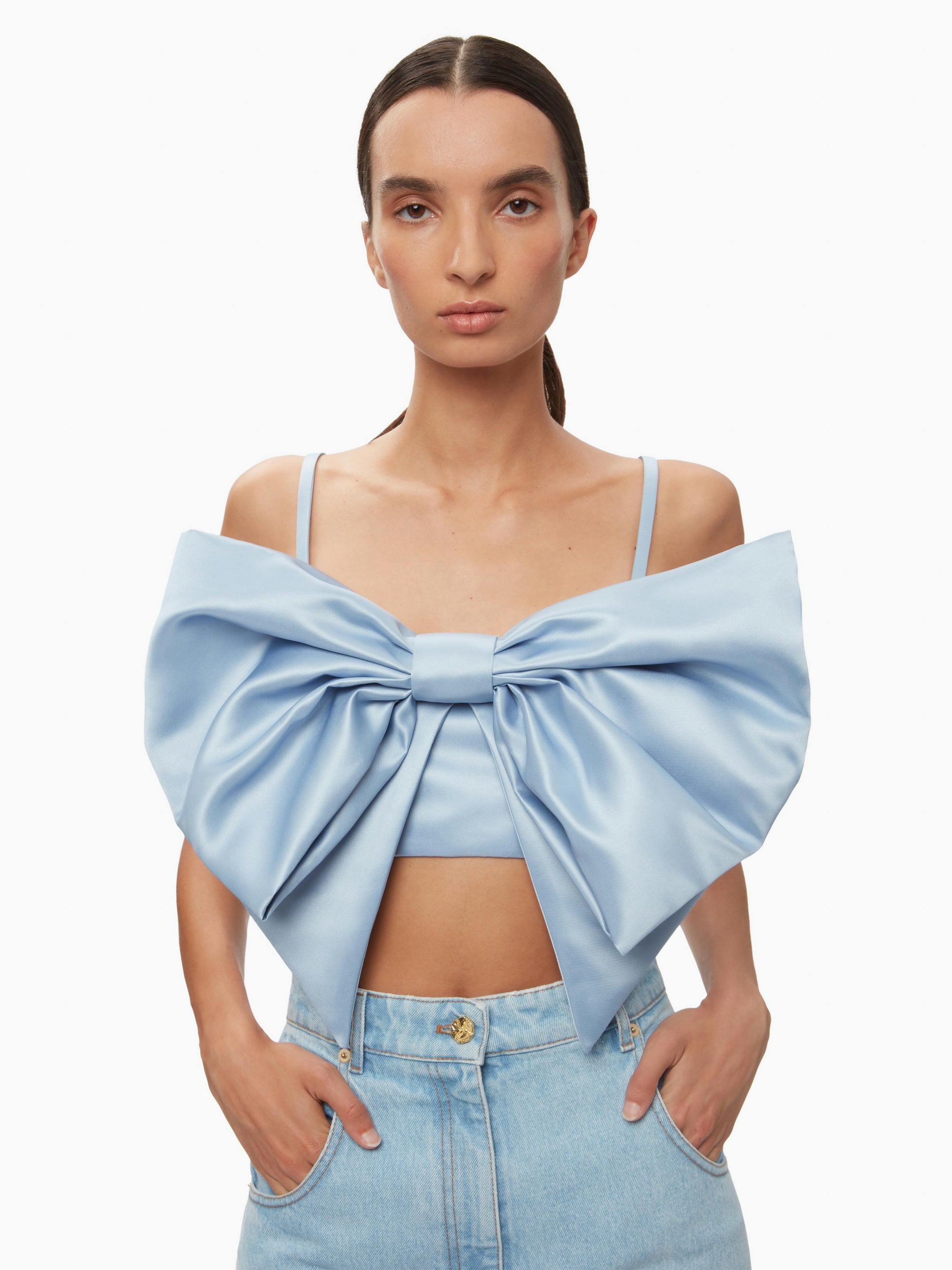 Satin bow bralette in bluette - Nina Ricci