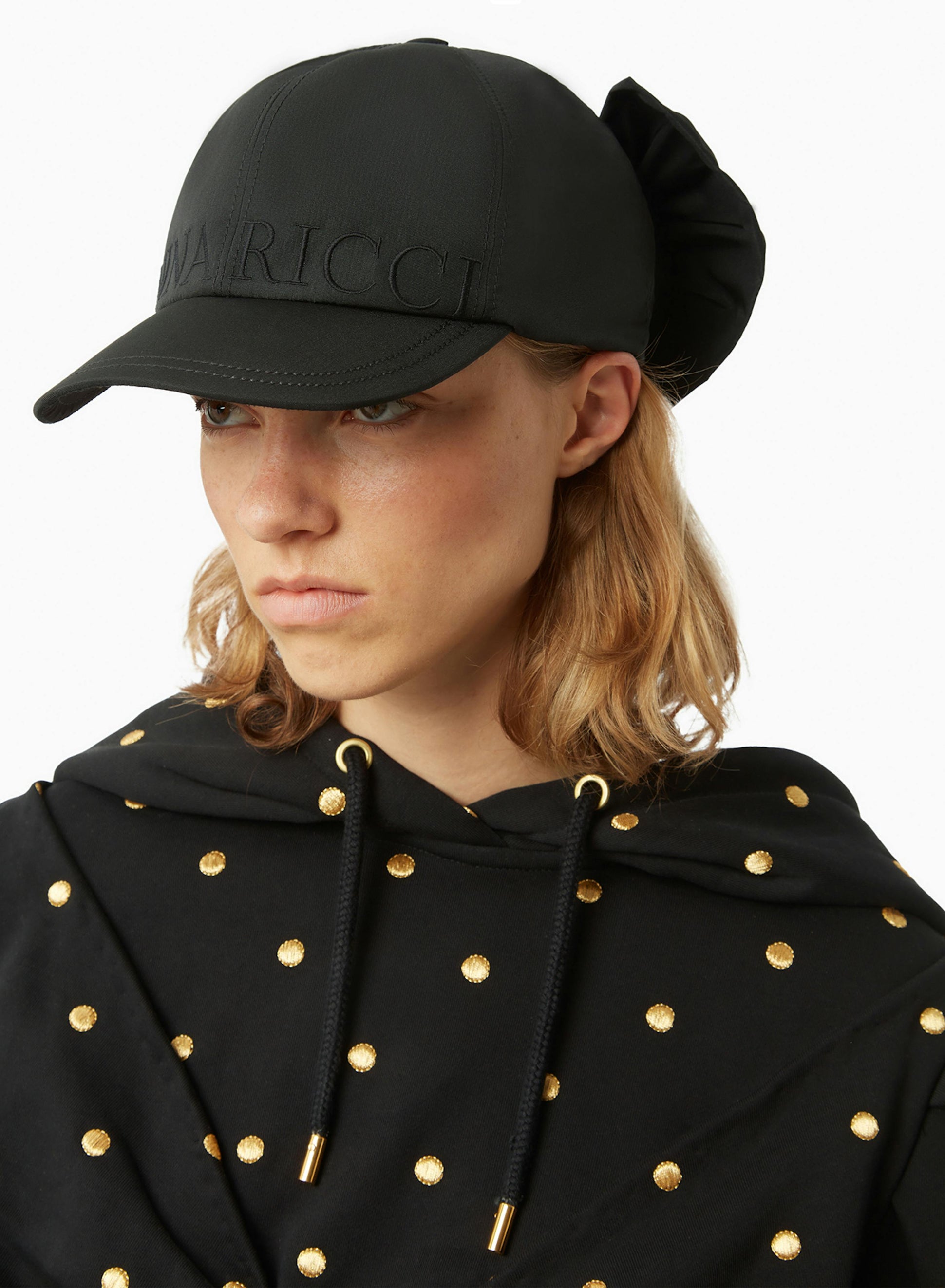 Taffeta bow baseball cap in black - Nina Ricci