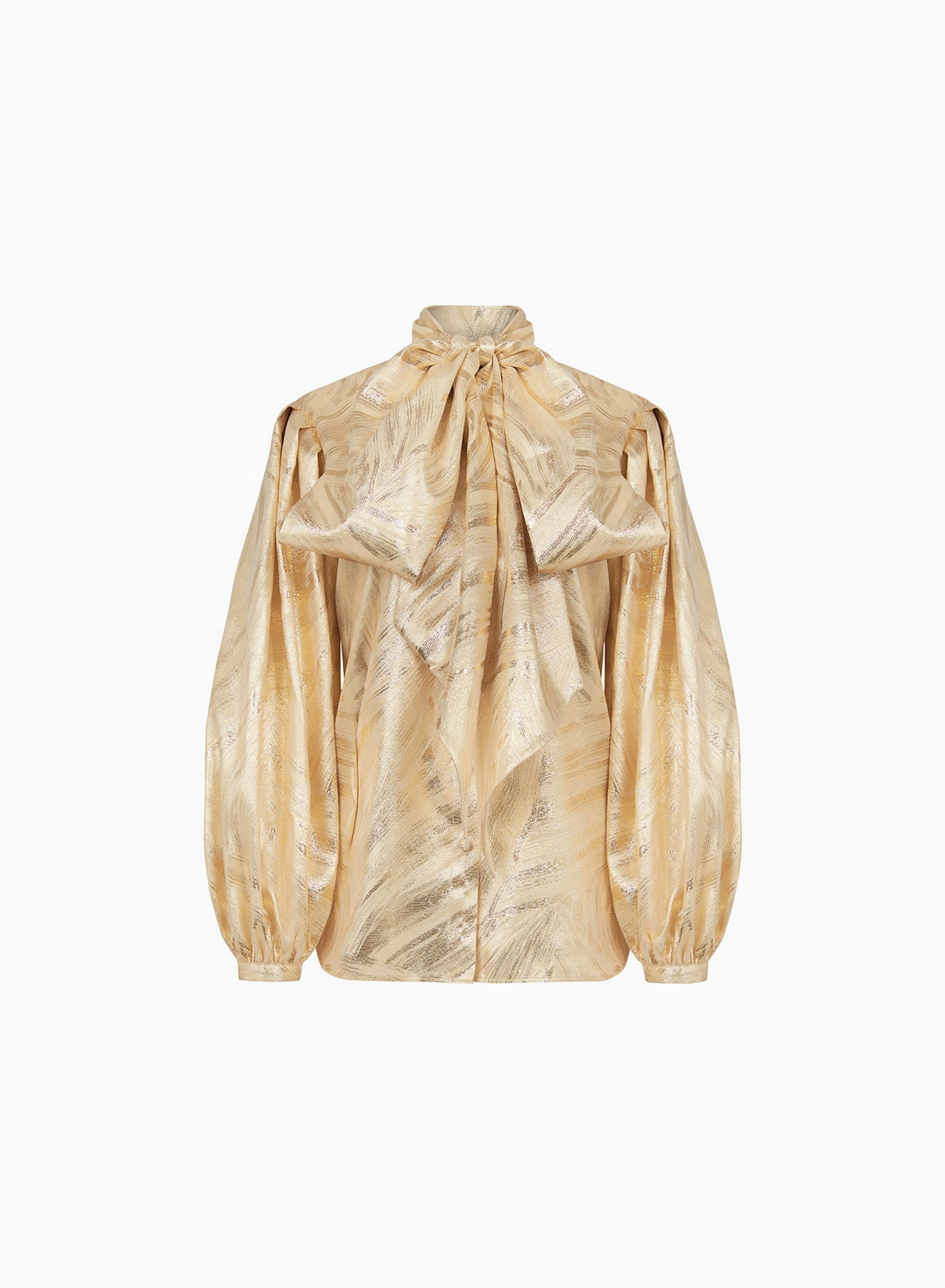 Pussy-bow shirt in gold - Nina Ricci