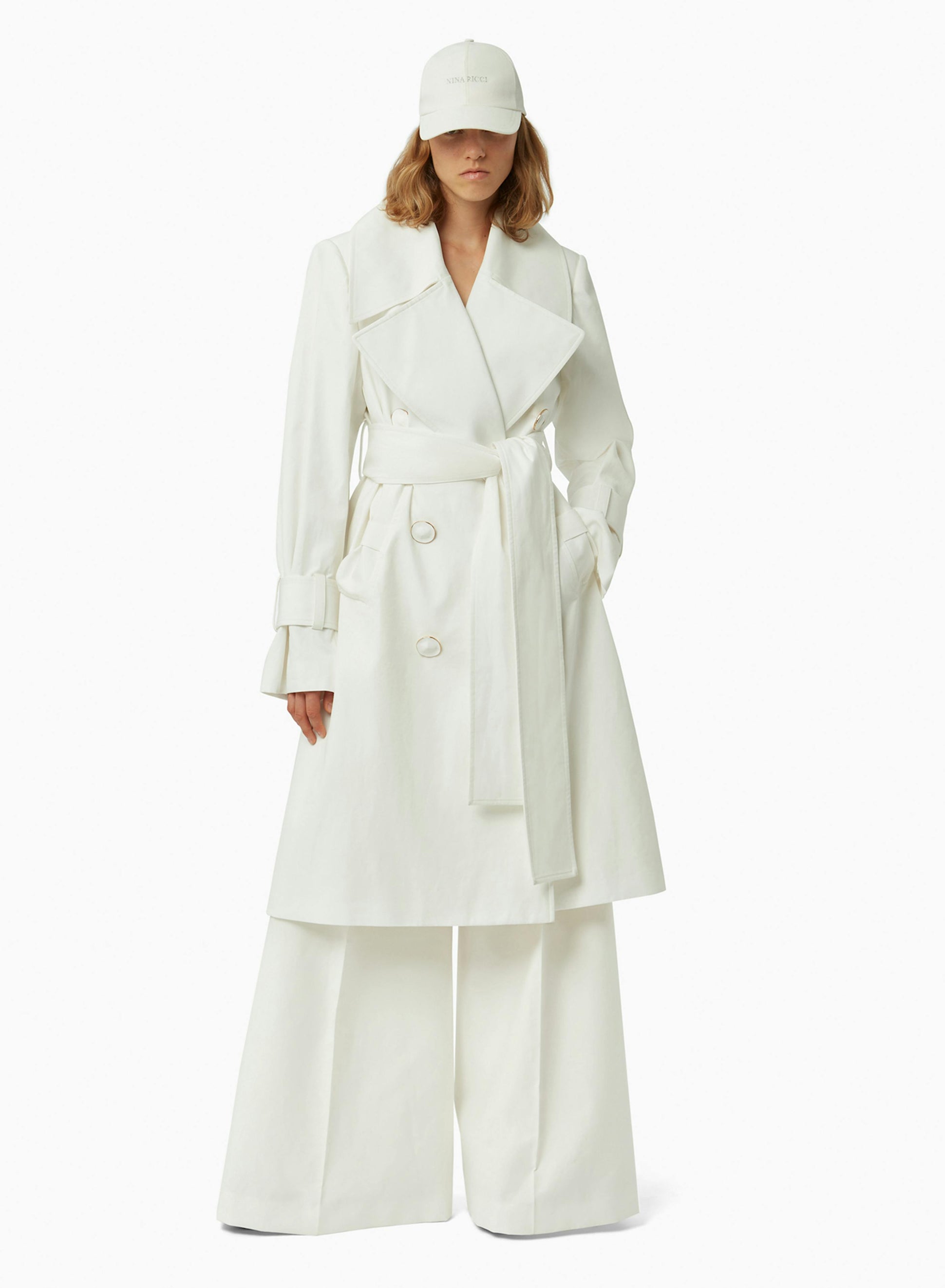 Linen trench coat in natural - Nina Ricci