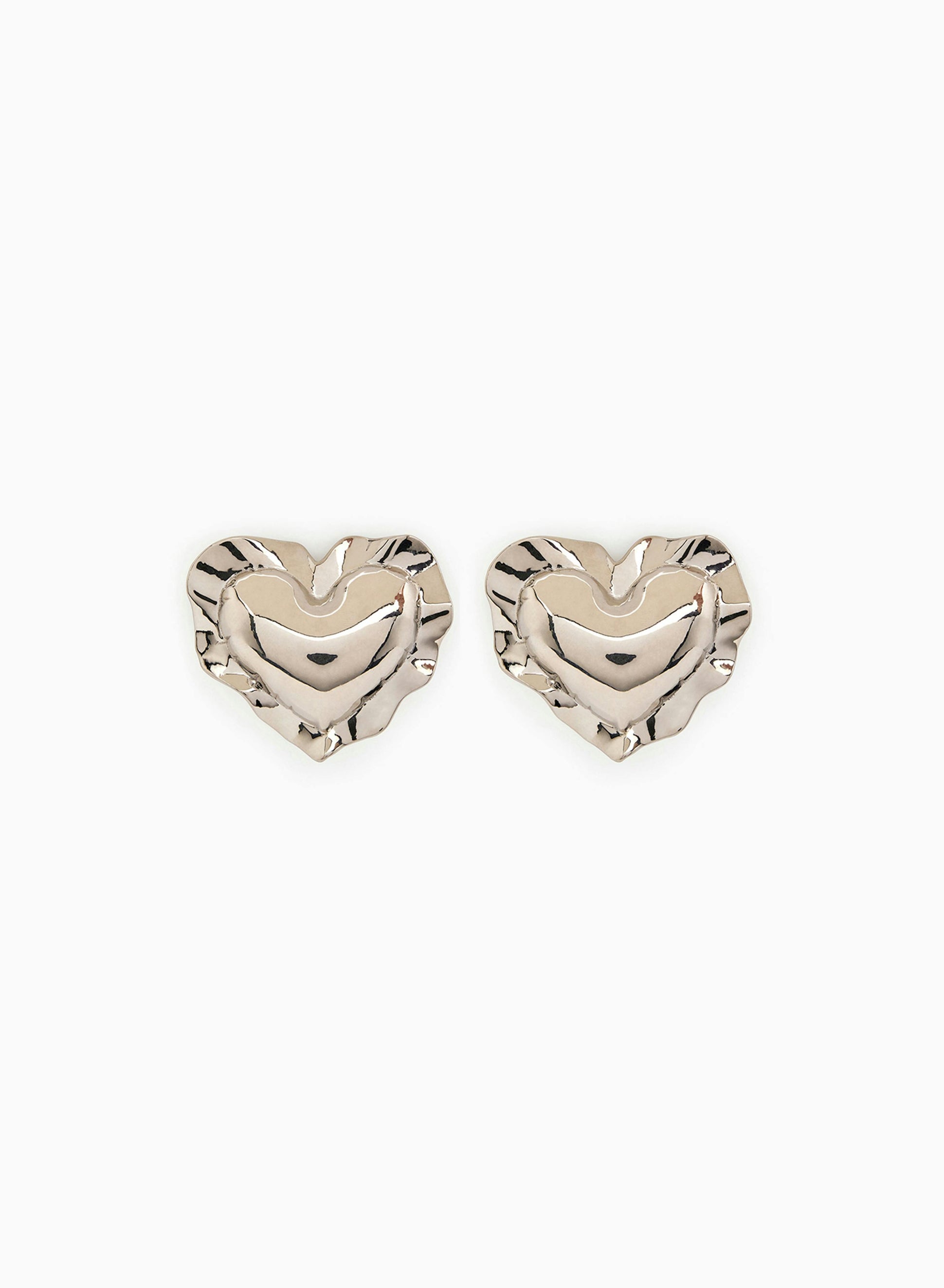  Cushion Heart Earrings Silver- Nina Ricci