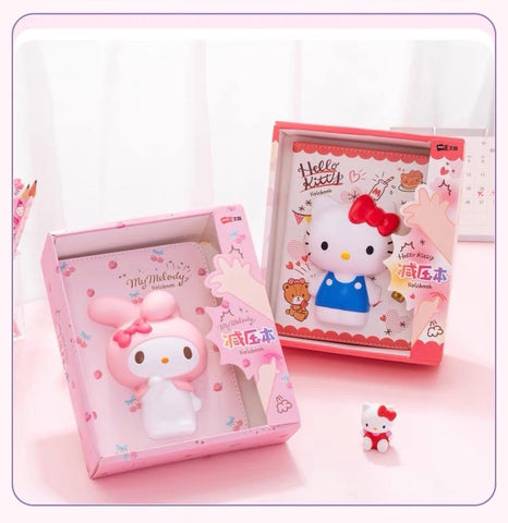 Sanrio Mini Stress Relief PU Toys with Notebook