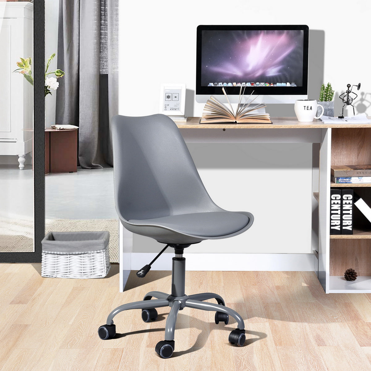 Office chair on wheels, metal legs - BLOKHUS – furnish1