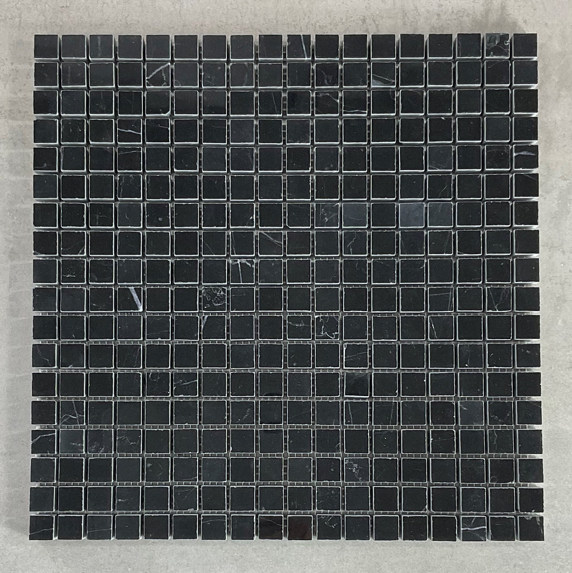 Absolute Black 5/8" x 5/8" Polish Marble Mosaic Wall & Floor Tile