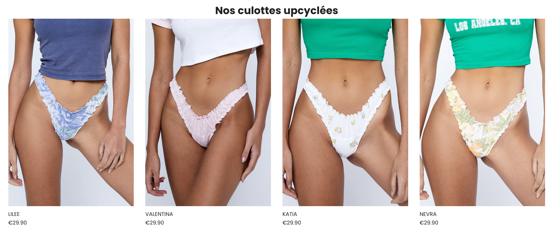 modèles de culottes upcyclées sur le site d'adyctive