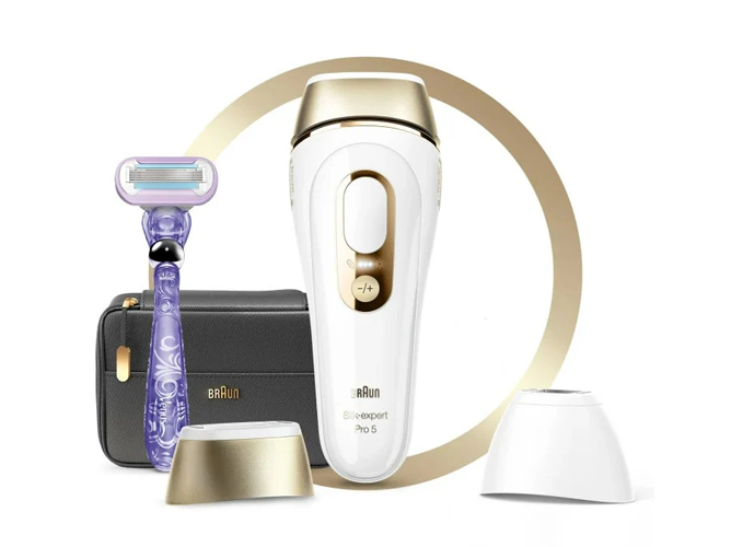 BRAUN SILK-EXPERT PRO 5 PL5147 IPL WITH 3 EXTRAS: PRECISION HEAD, VENUS RAZOR, SOFT POUCH