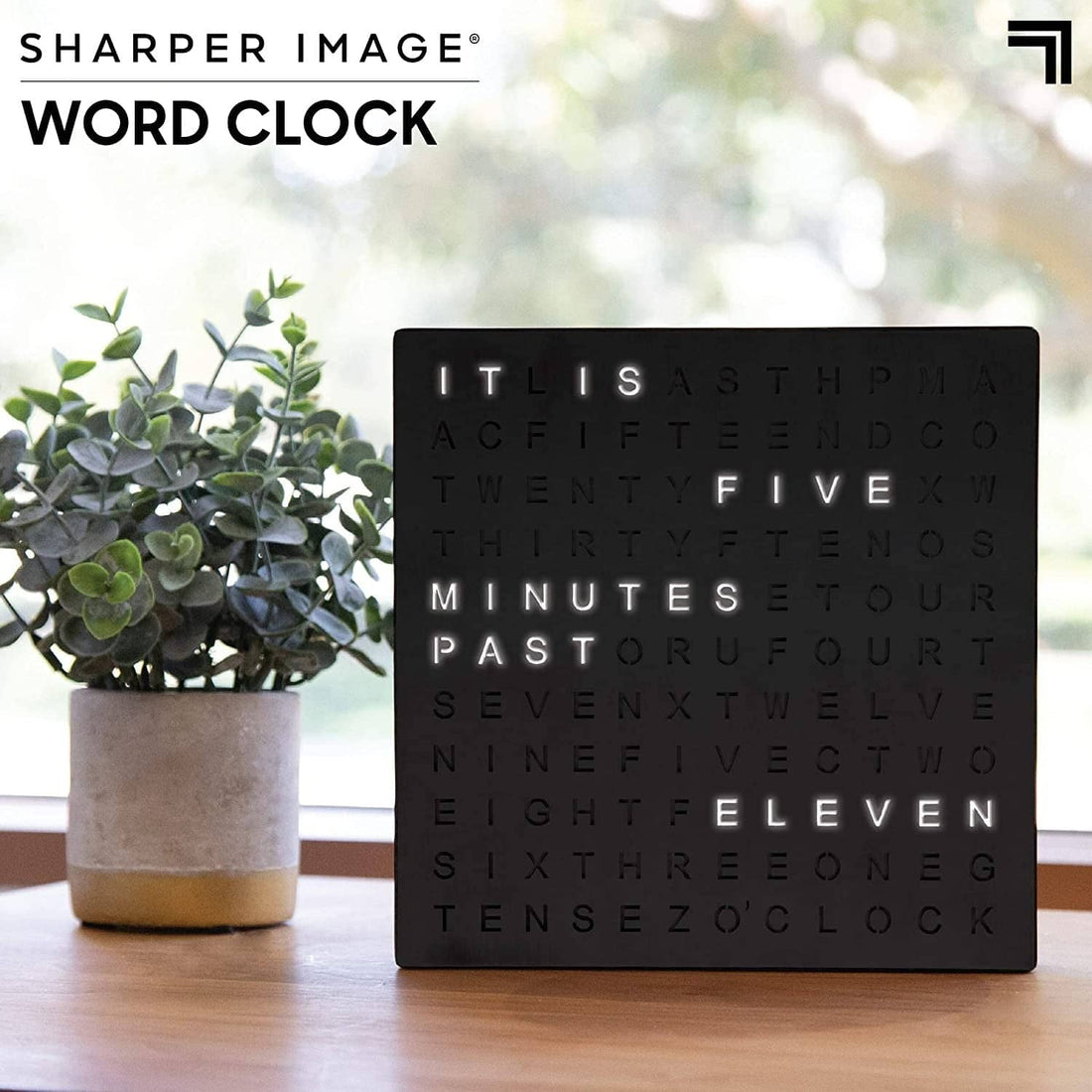 sharper image light up electronic word clock