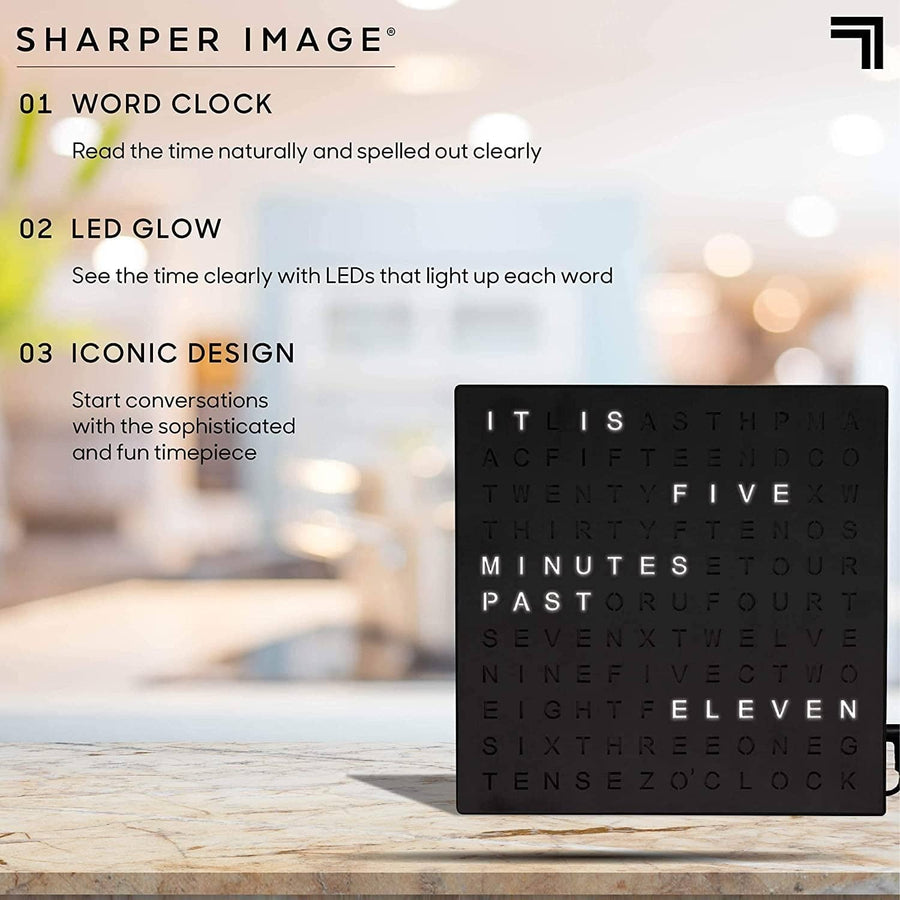 sharper image light up electronic word clock