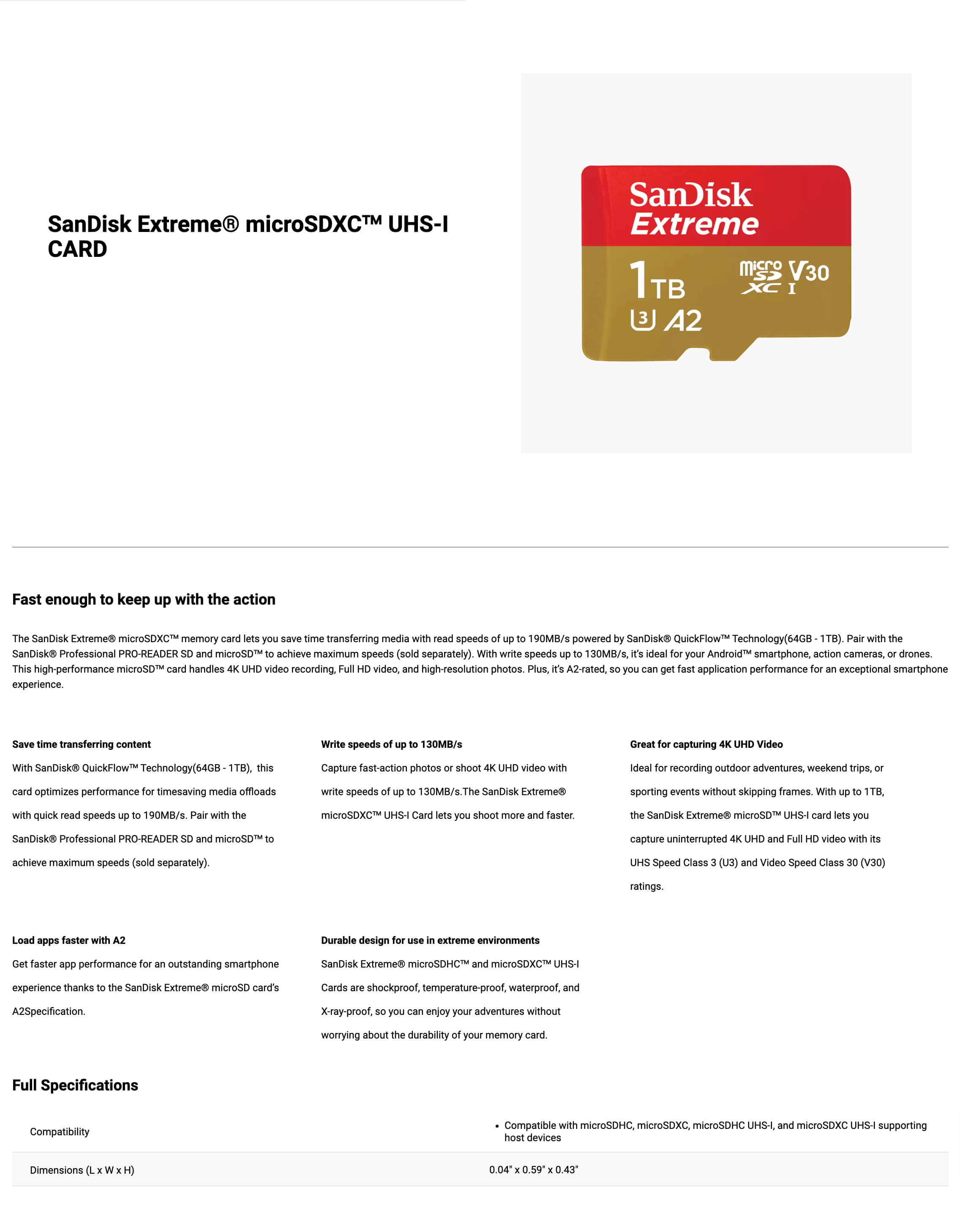 SanDisk Extreme microSDXC UHS-I Card 1TB abitur.gnesin-academy.ru