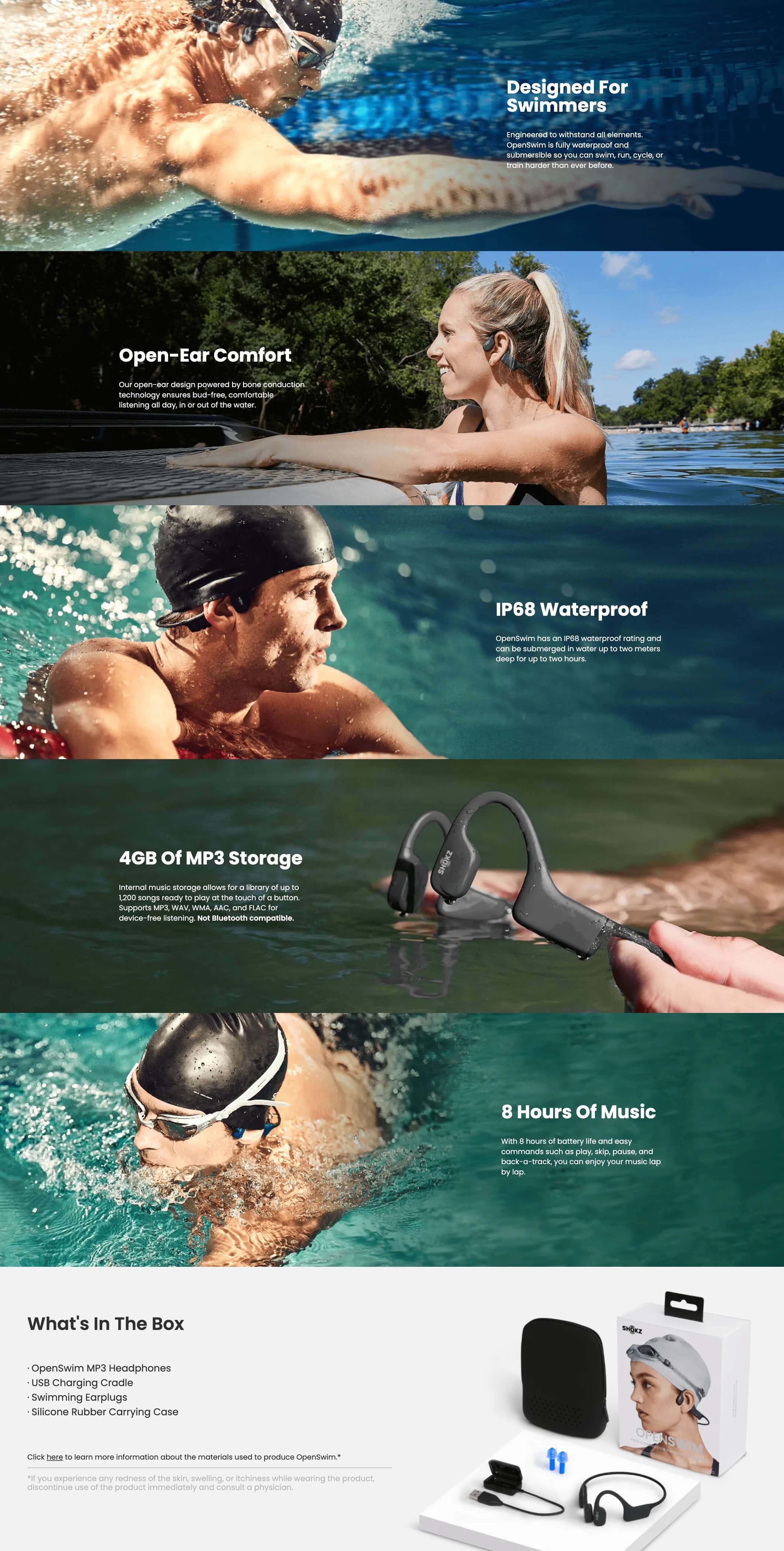 Shokz OpenSwim Wireless Bone Conduction Headphones