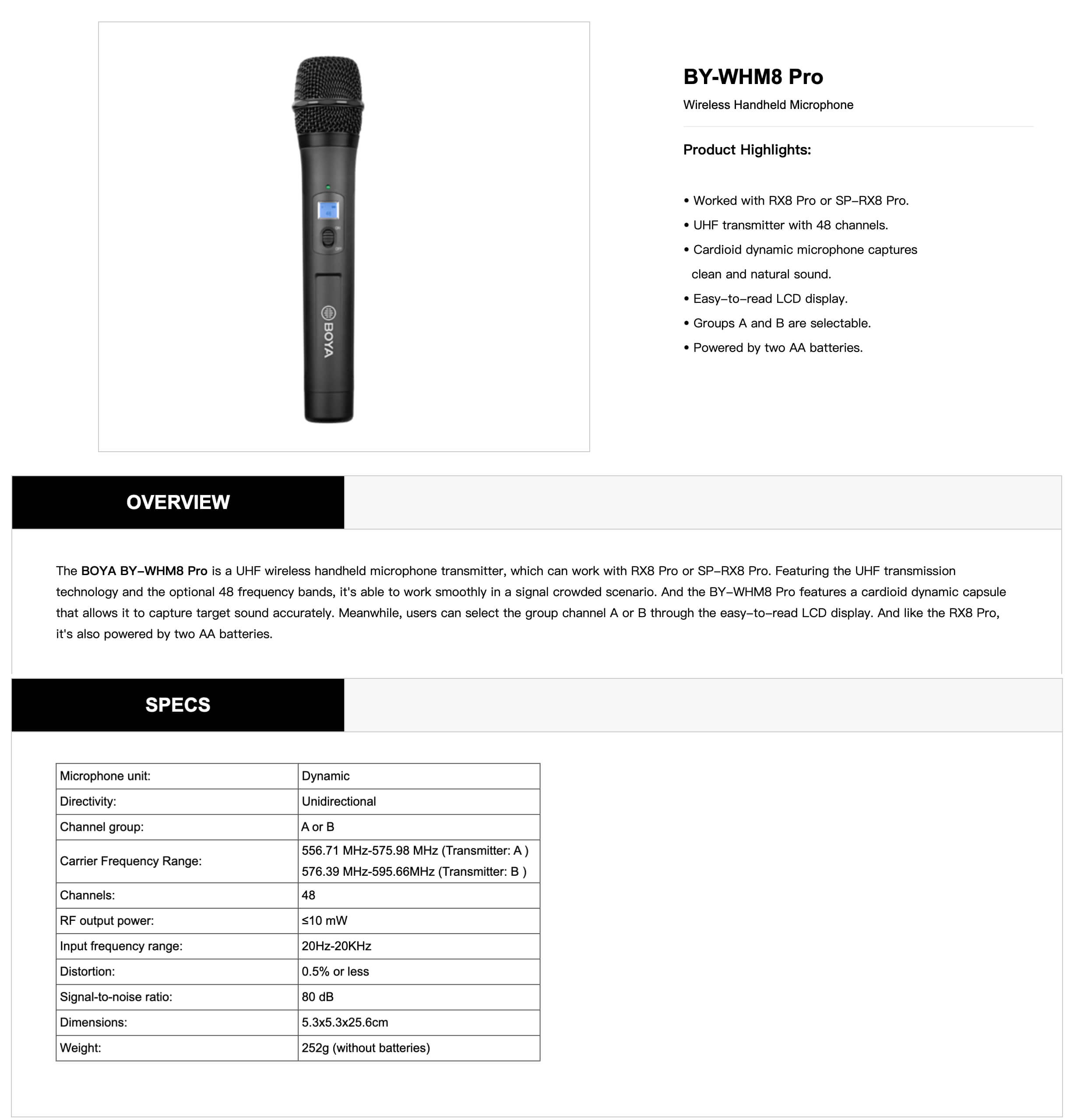  BOYA BY-WHM8 PRO microfoon