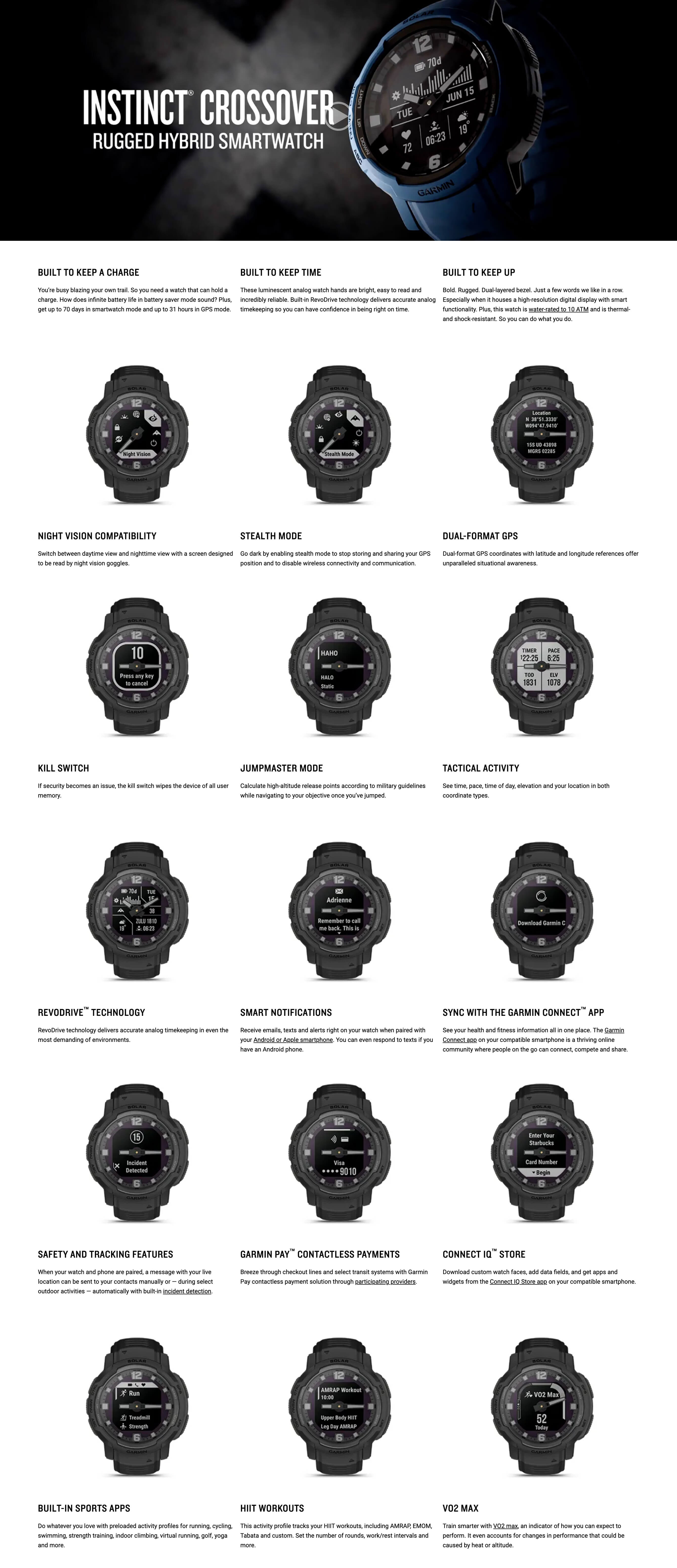 Garmin Instinct® Crossover Solar - Tactical Edition