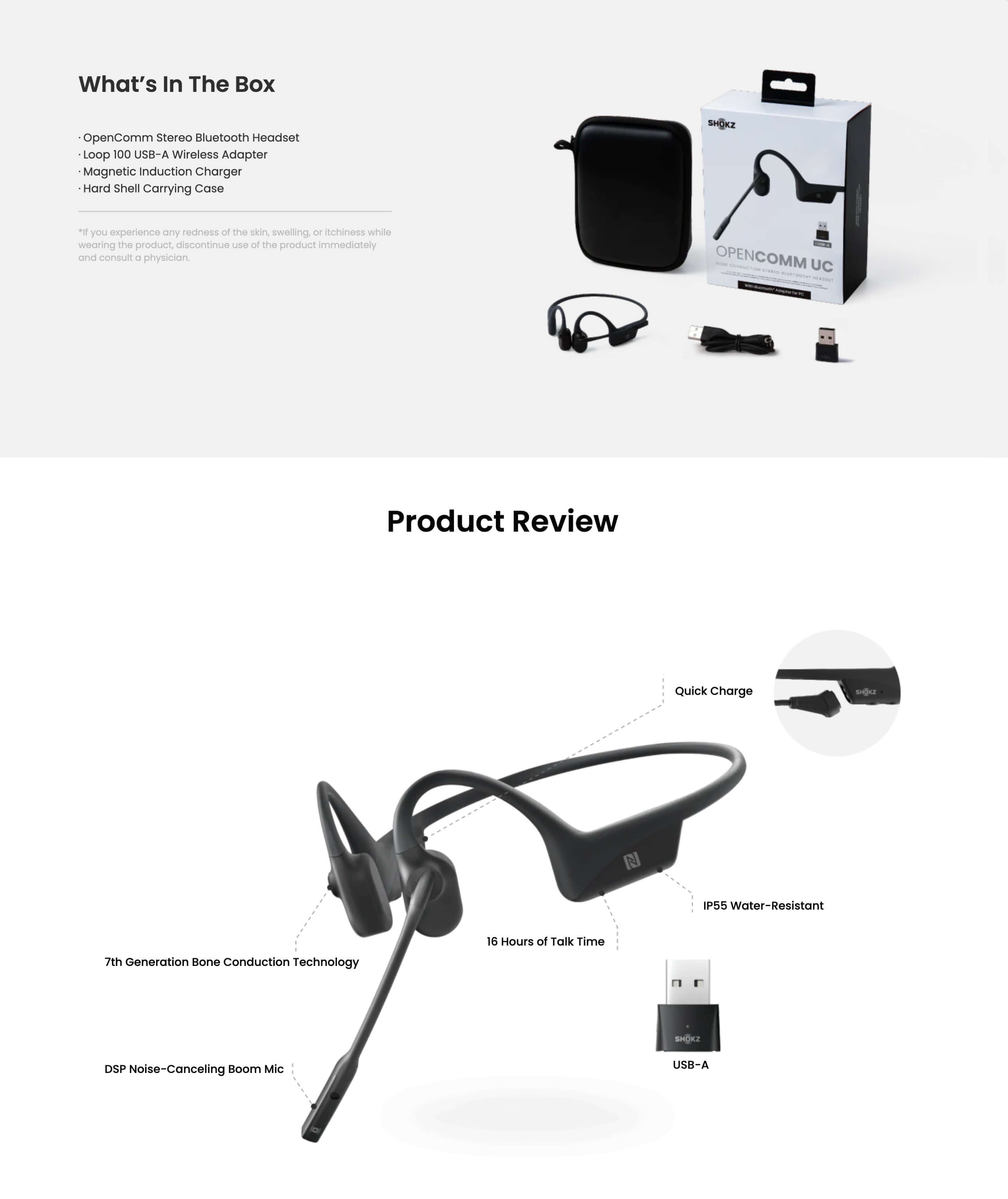 Shokz OpenComm UC Wireless Bone Conduction Stereo Headphones