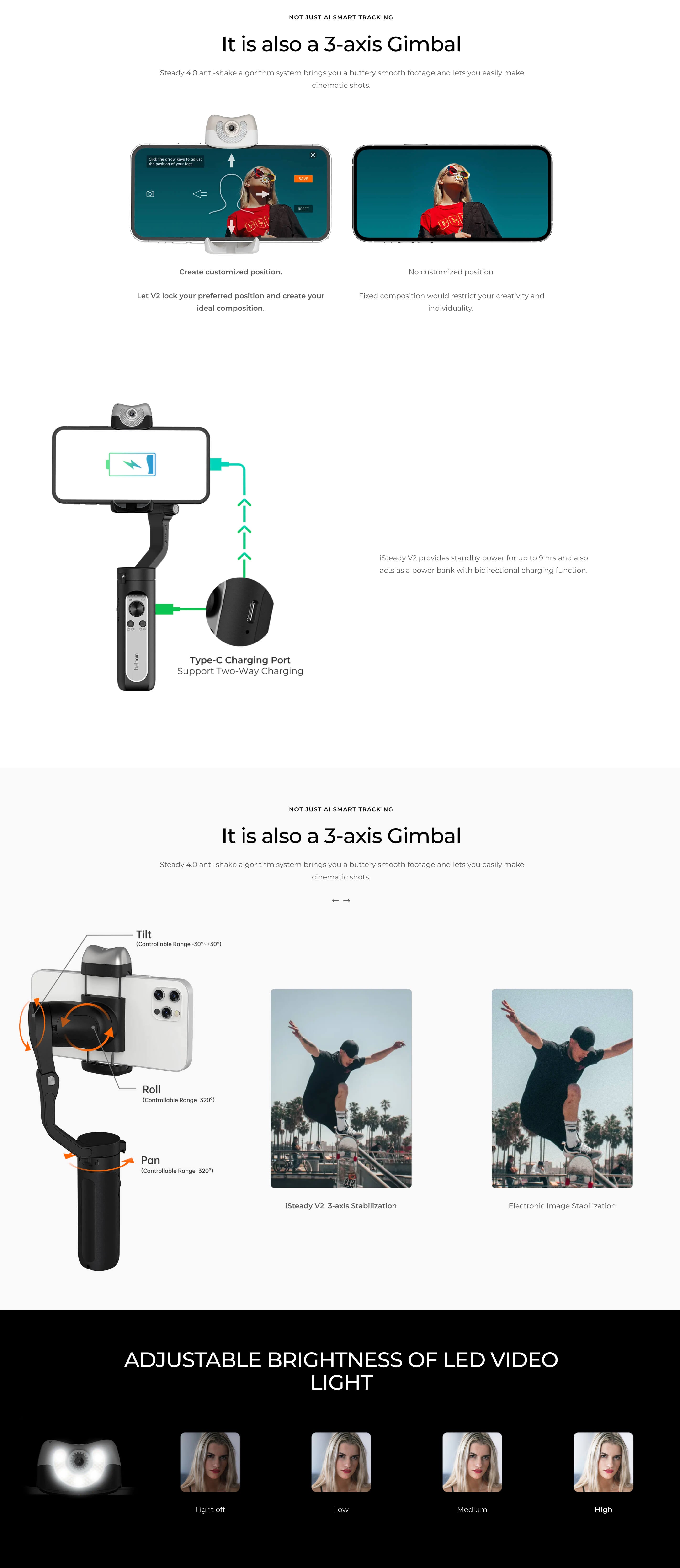 Hohem ISteady V2 3-Axis AI Smartphone Gimbal Stabilizer