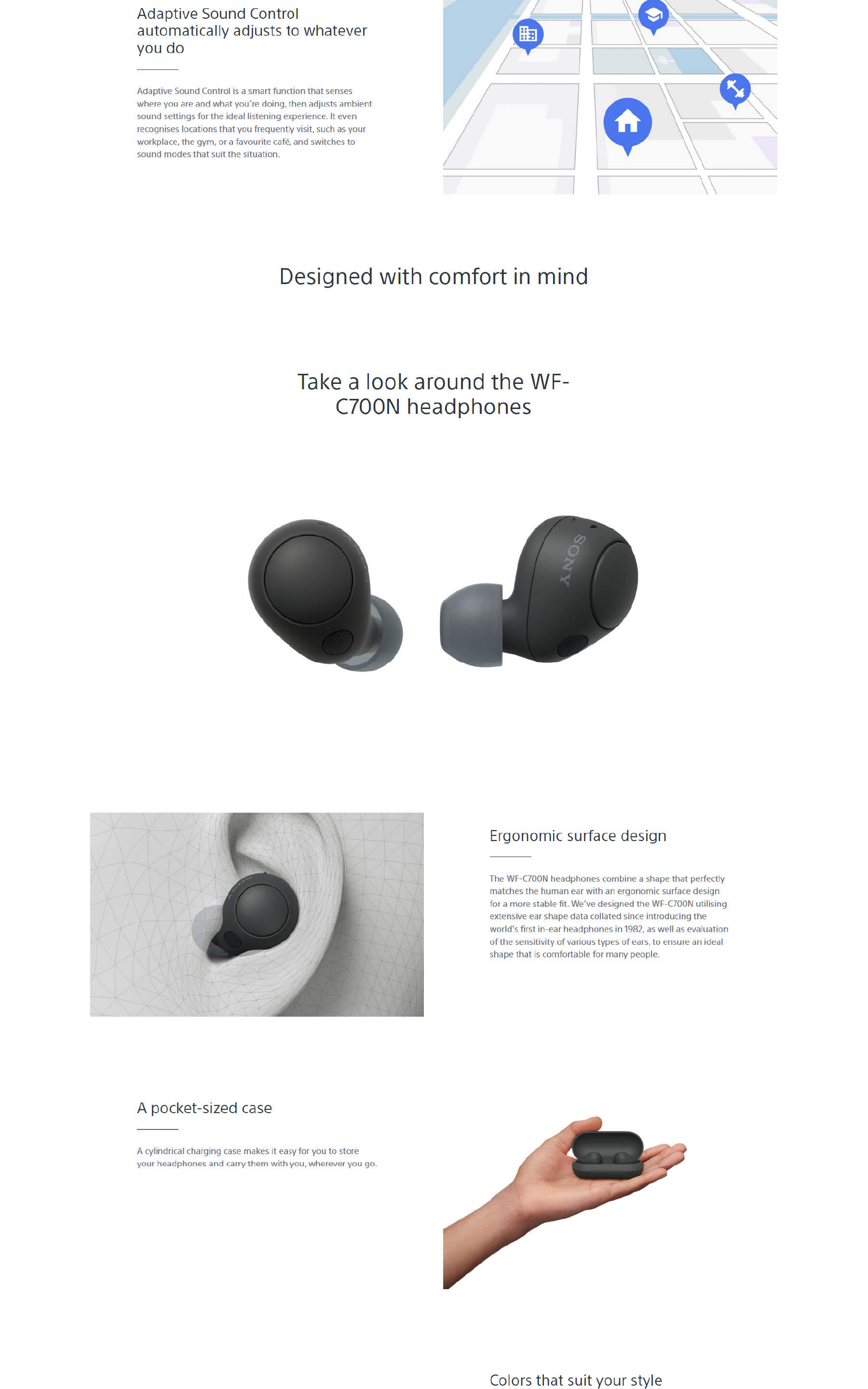 Sony WF-C700N Truly Wireless Bluetooth In-Ear Headphones with Noise  Cancelation and Ambient Sound Mode