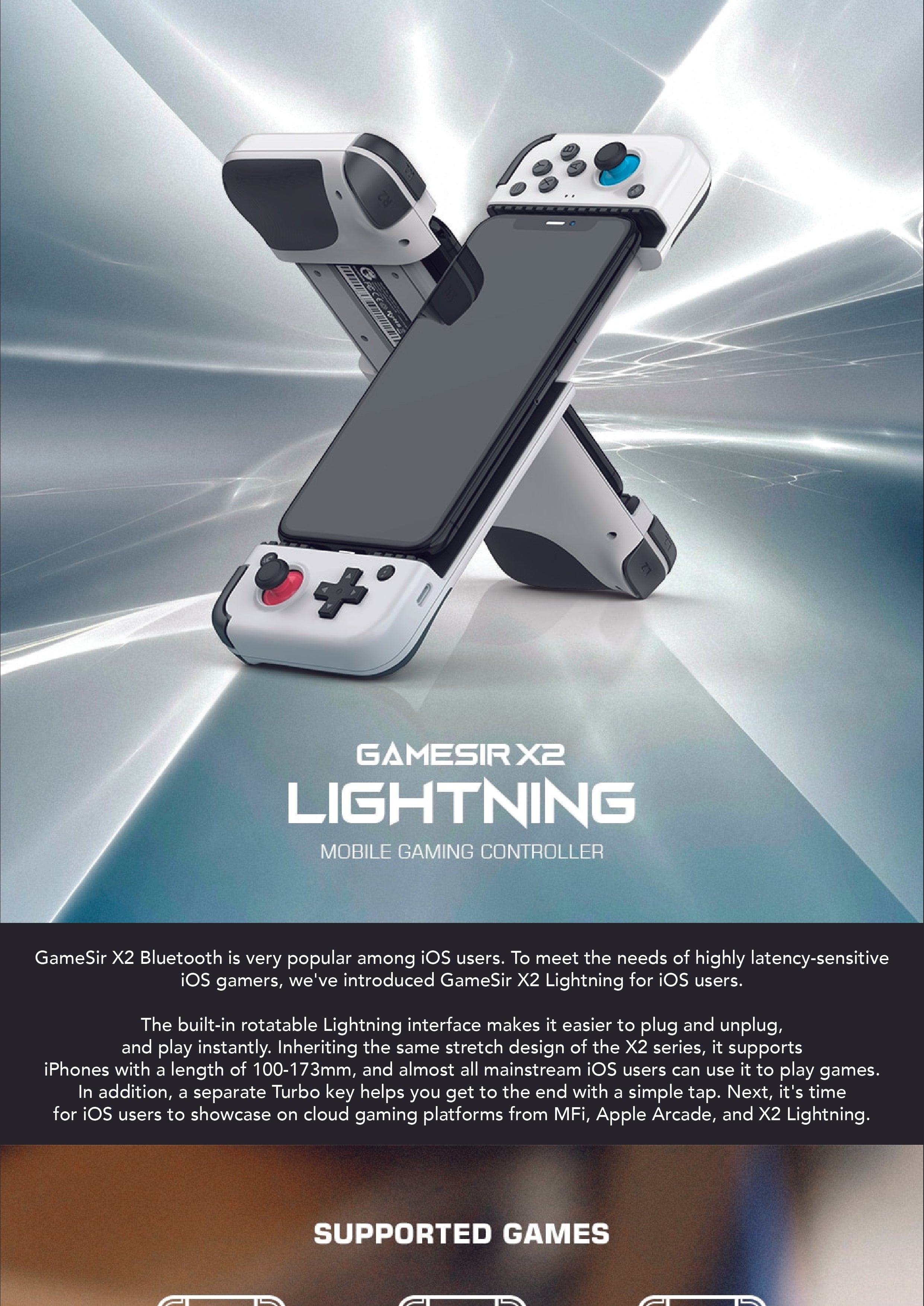 GameSir X2 Lightning Mobile Game Controller for iPhone iOS, Phone