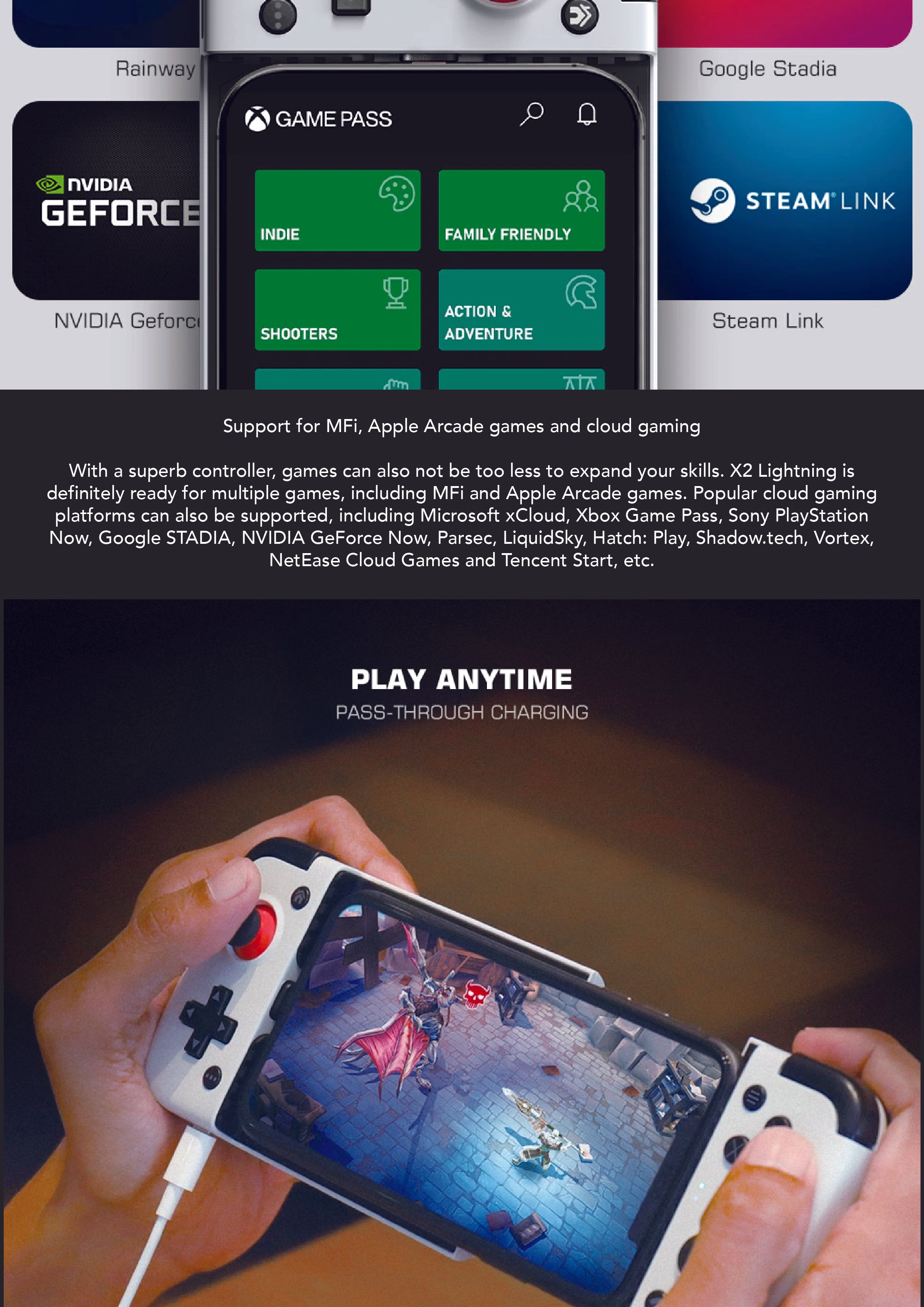 Gamesir X2 Lightning iPhone, Apple Arcade, Game Pass, Stadia