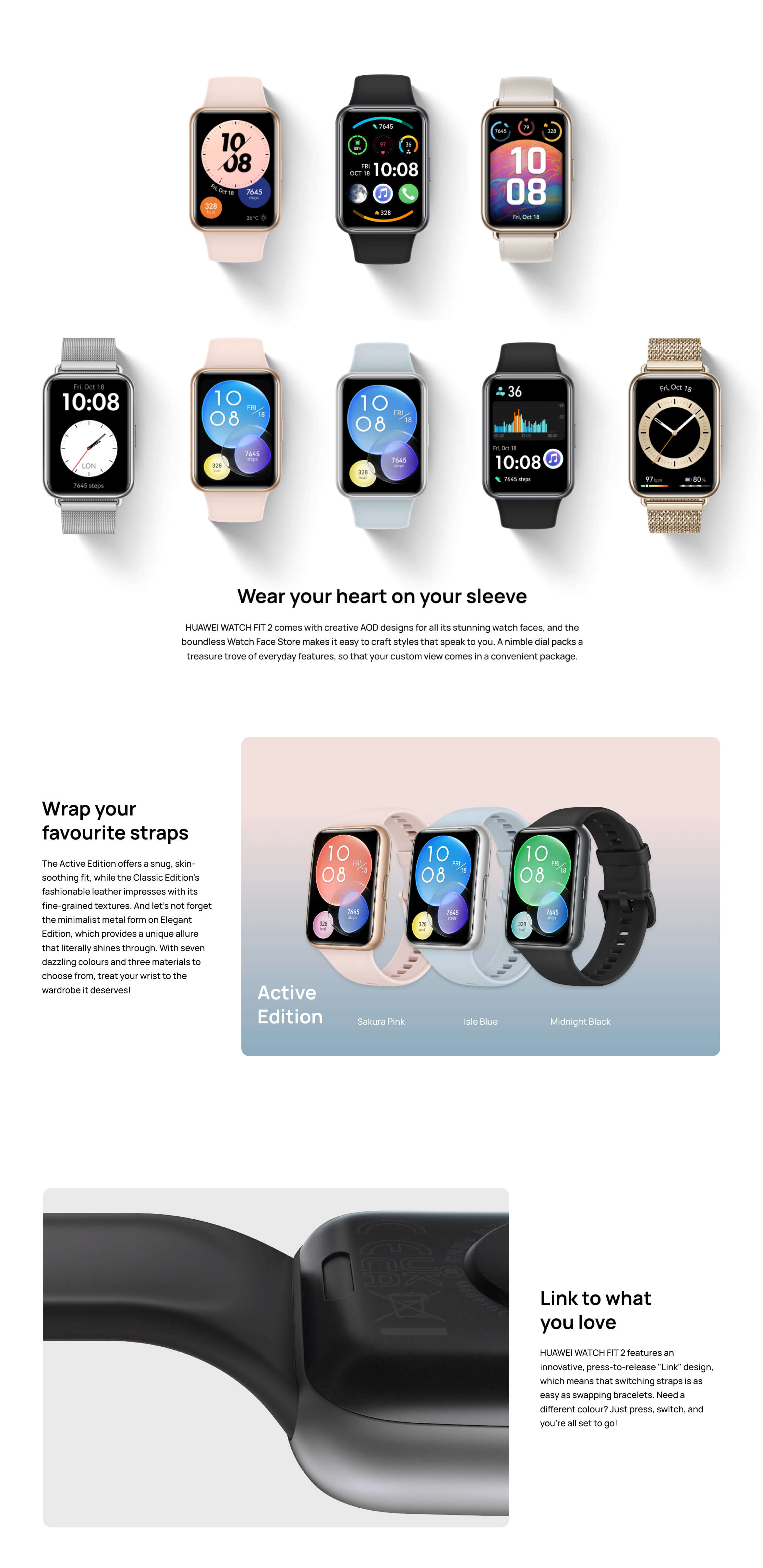 Smartwatch Huawei Watch Fit 2 1.74'' Amoled 4gb 5 Atm Color de la caja Rosa  Color