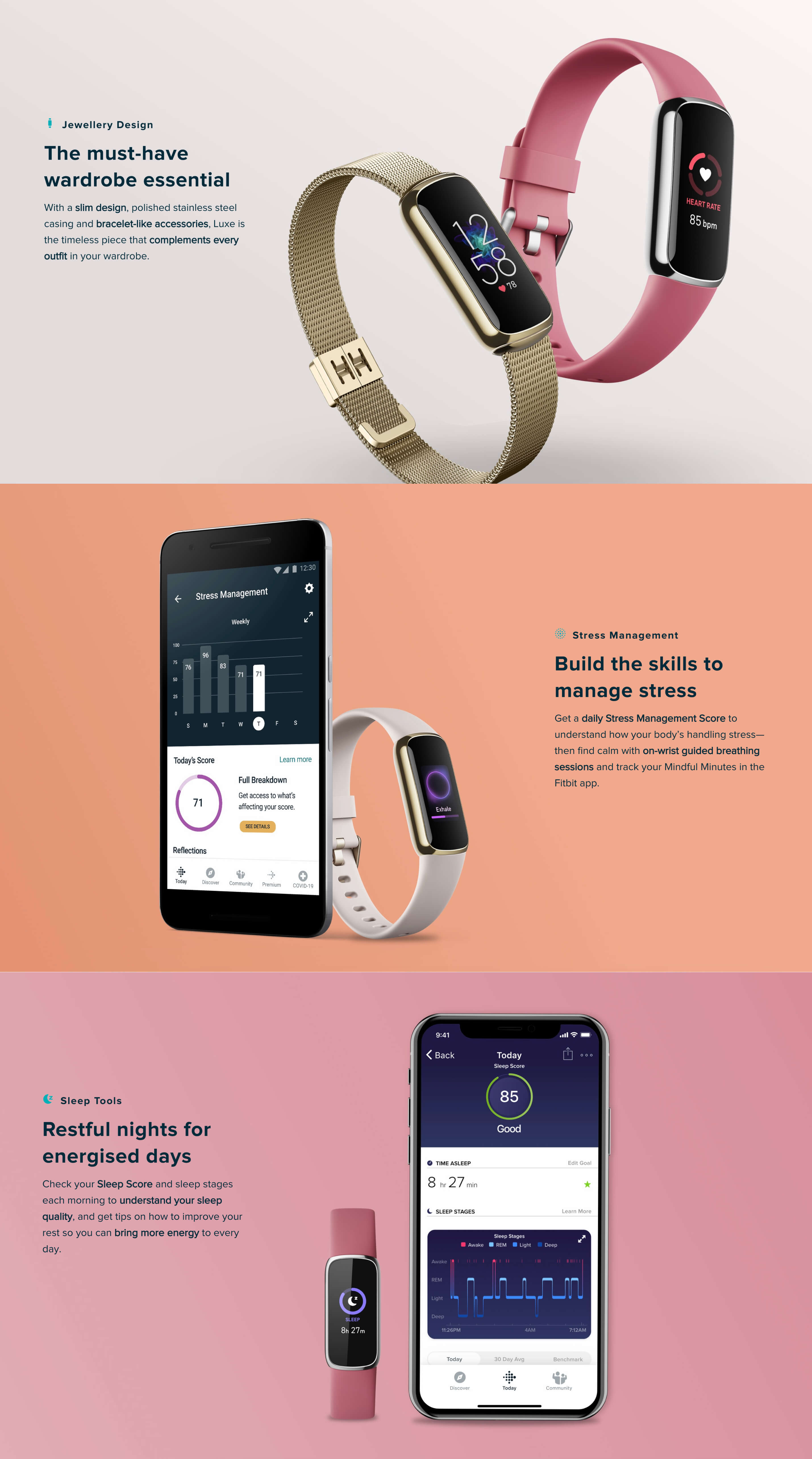 Fitbit Luxe embodies whole mind & body in a sleek new design