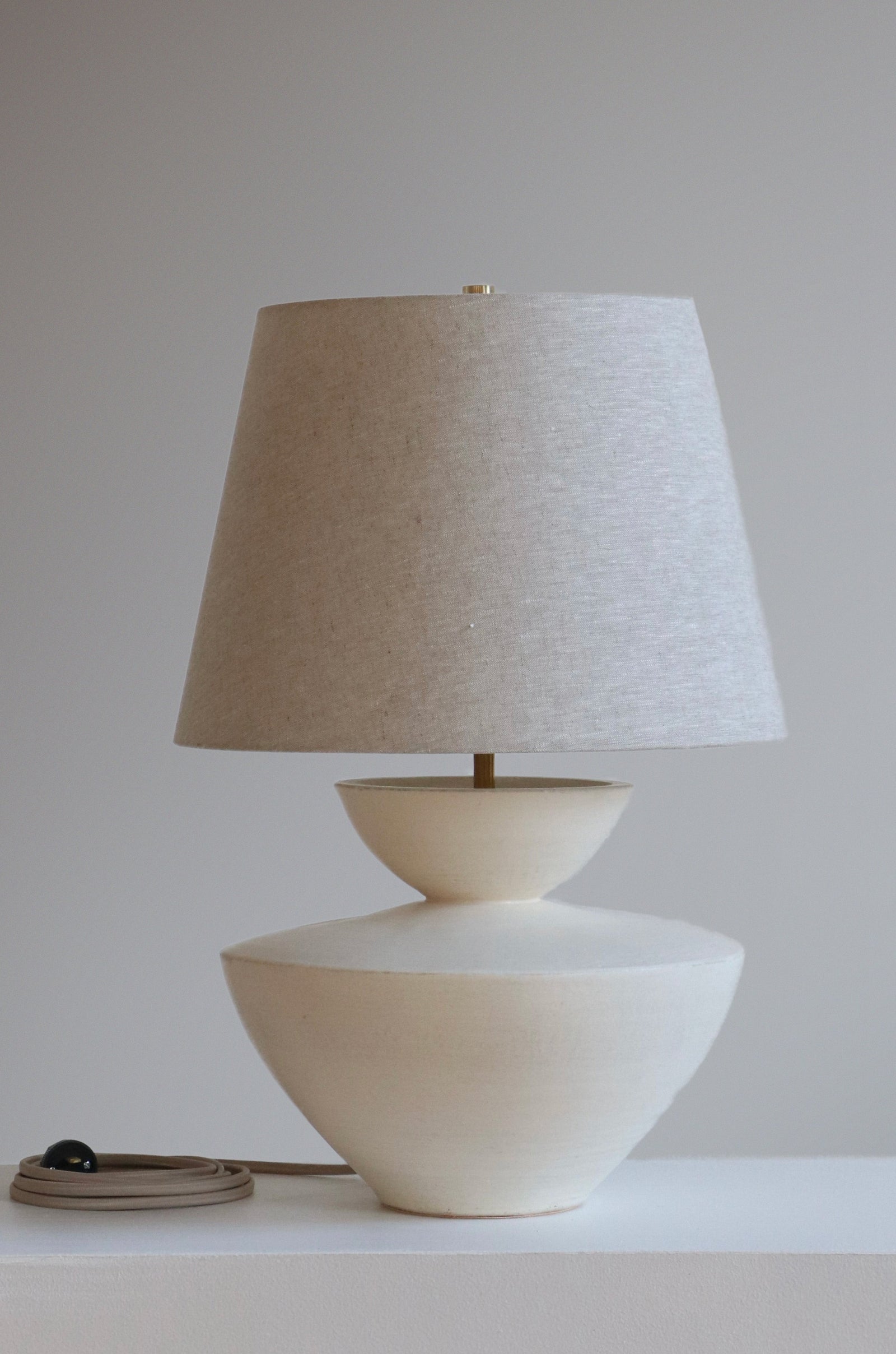 Tauria in Stone with Oatmeal Linen Shade
