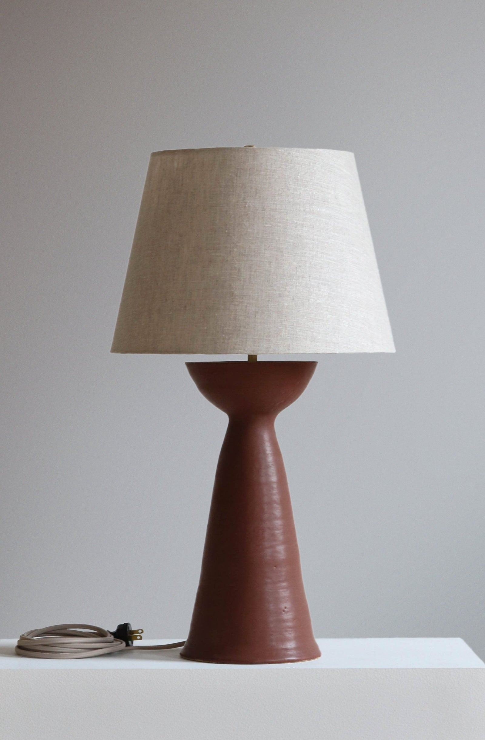 Seneca 24" in Chestnut with Oatmeal Linen Shade