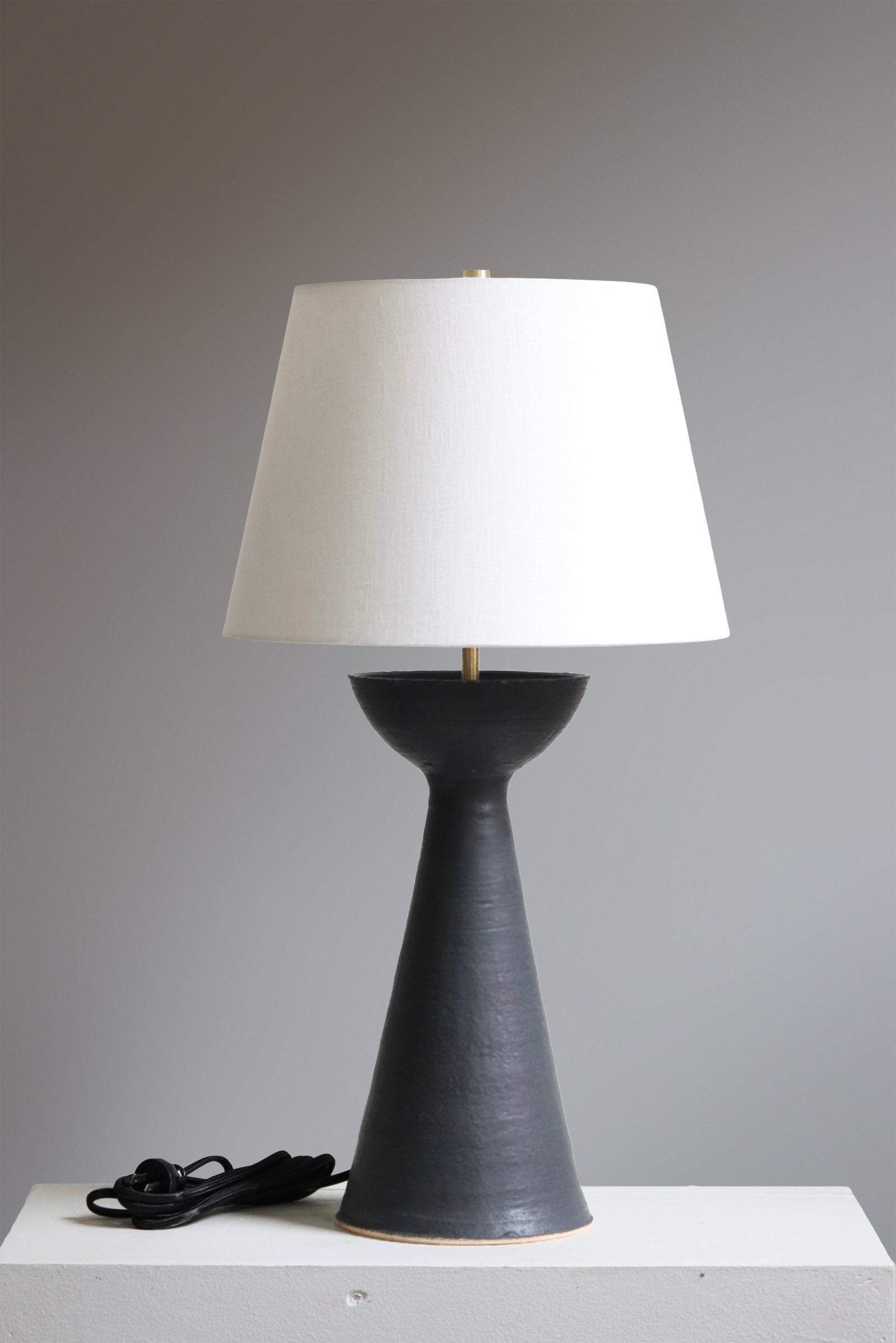 Seneca 24" in Anthracite with Off White Linen Shade