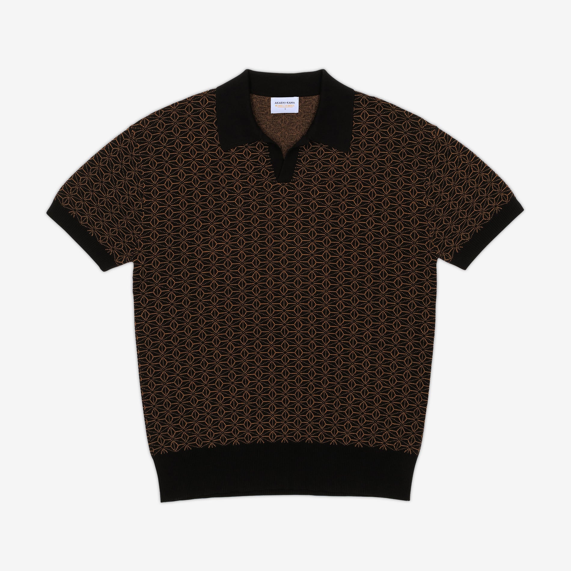 Ojii Knit Polo - Cream Arrow | AKASHI-KAMA Shirt