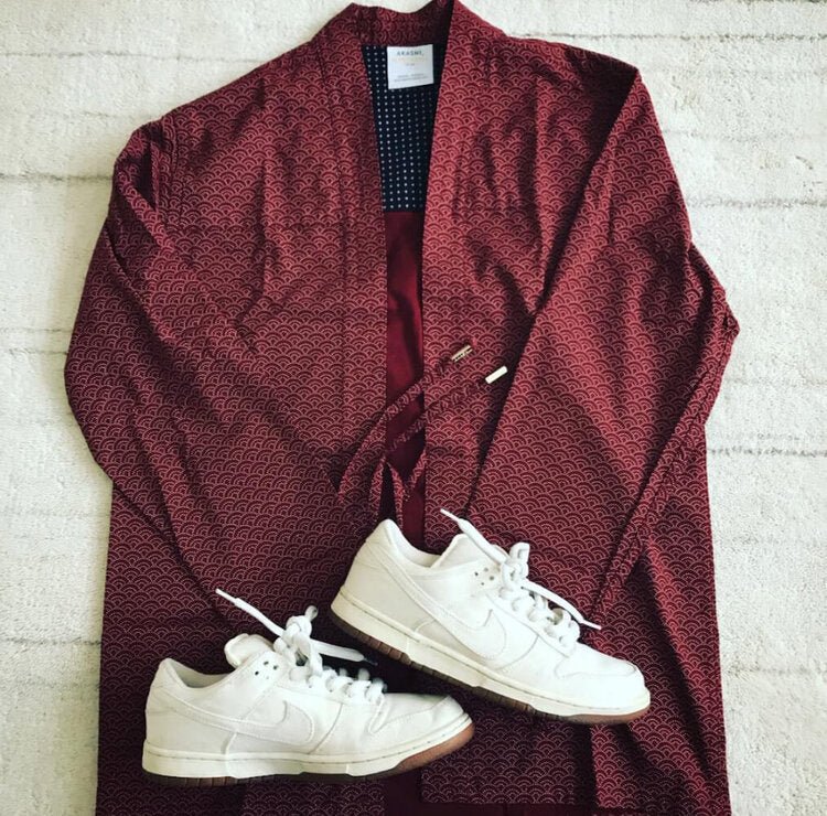 Modern Noragi Jacket Japanese Streetwear Carmine