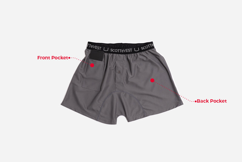 Men's Travel Boxers with Hidden Pockets