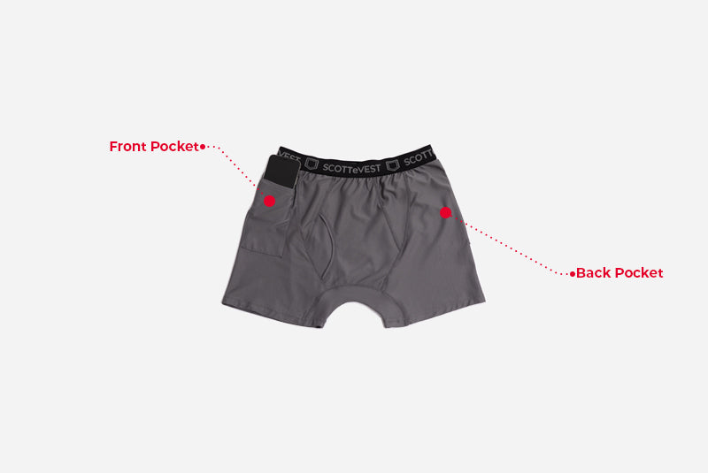 iHeartRaves Men's Anti-Theft Pocket Boxer Briefs - Pickpocket Proof Travel  Underwear S - 2XL