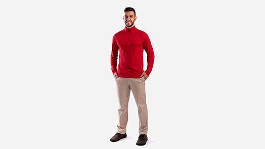 SJ Qzip Men's Zip Pullover Shirt with Hidden Pockets