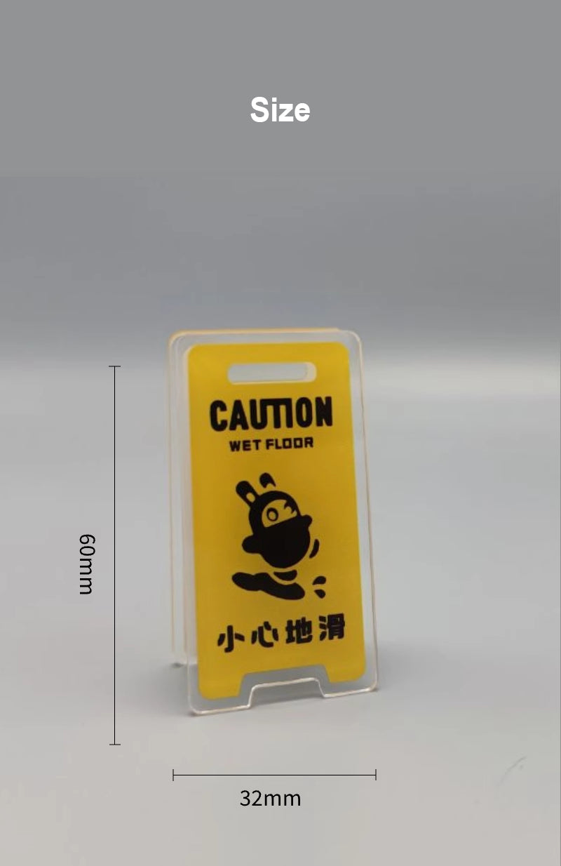 Zenless Zone Zero Bangboo Caution Wet Floor Signs Acrylic Stand