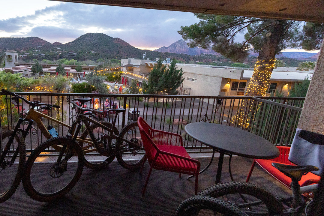 bikes on balcony of Arabella hotel in sedona arizona