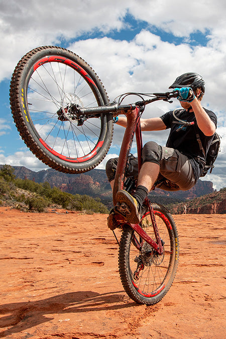 mountain biker manual with clipless pedals